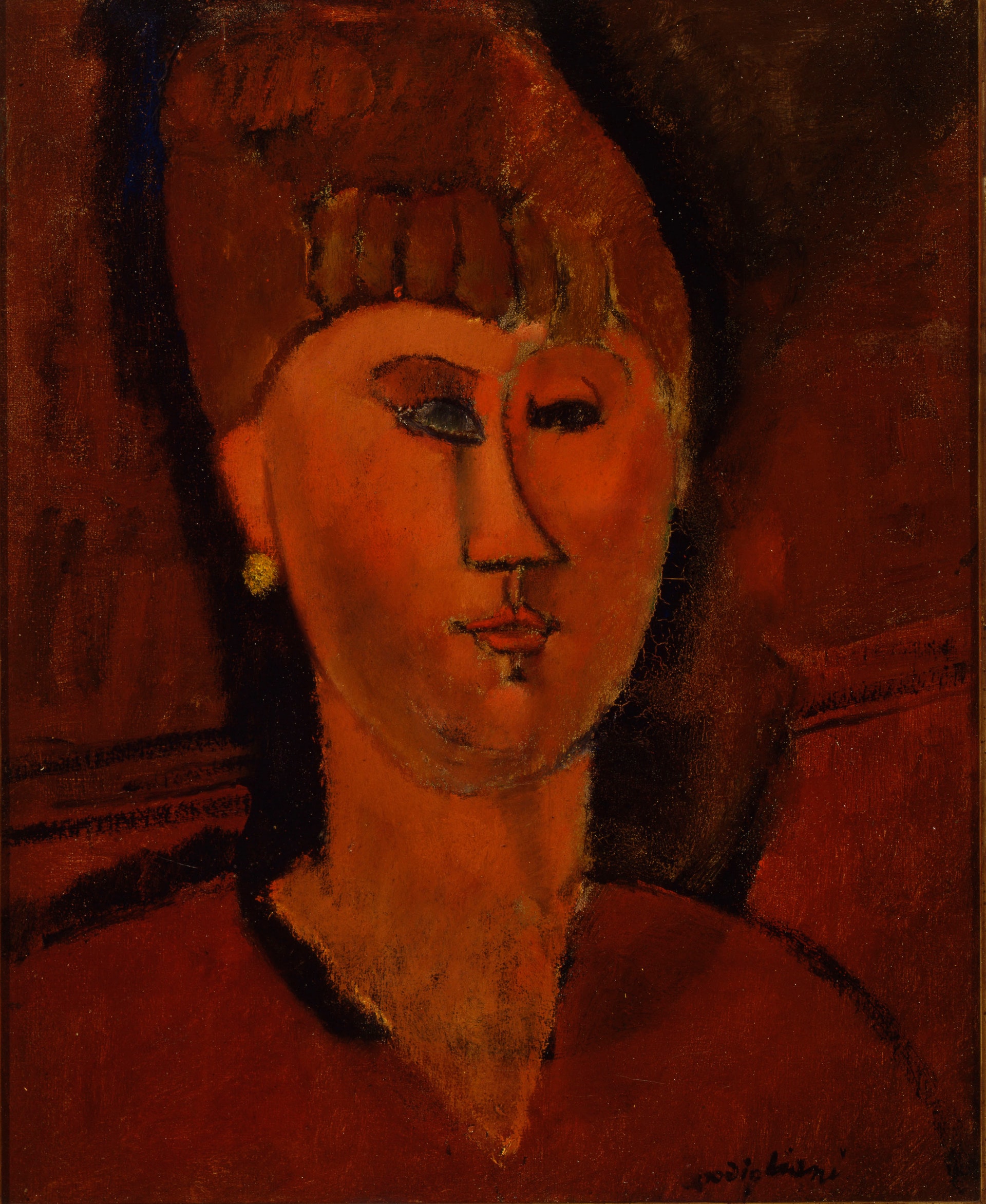 Amedeo Modigliani: La ragazza rossa (Testa di donna dai capelli rossi), 1915 Olio su tela. GAM - Galleria Civica d’Arte Moderna e Contemporanea, Torino 