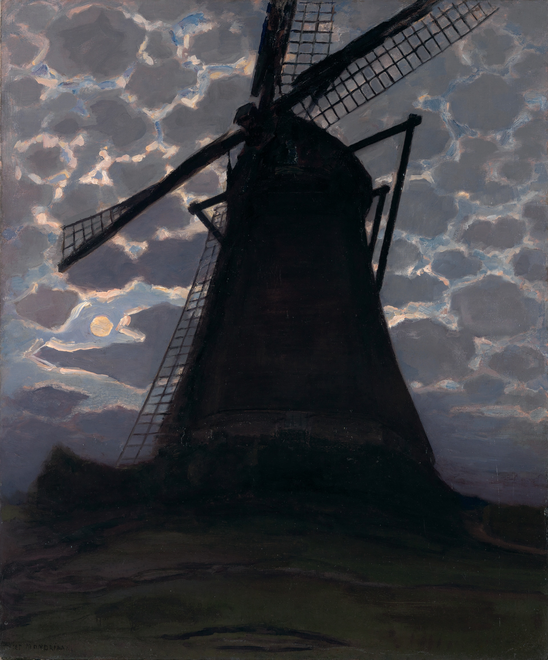 Piet Mondrian (1872-1944): Mulino a vento di sera, 1917. Olio su tela. Kunstmuseum Den Haag 