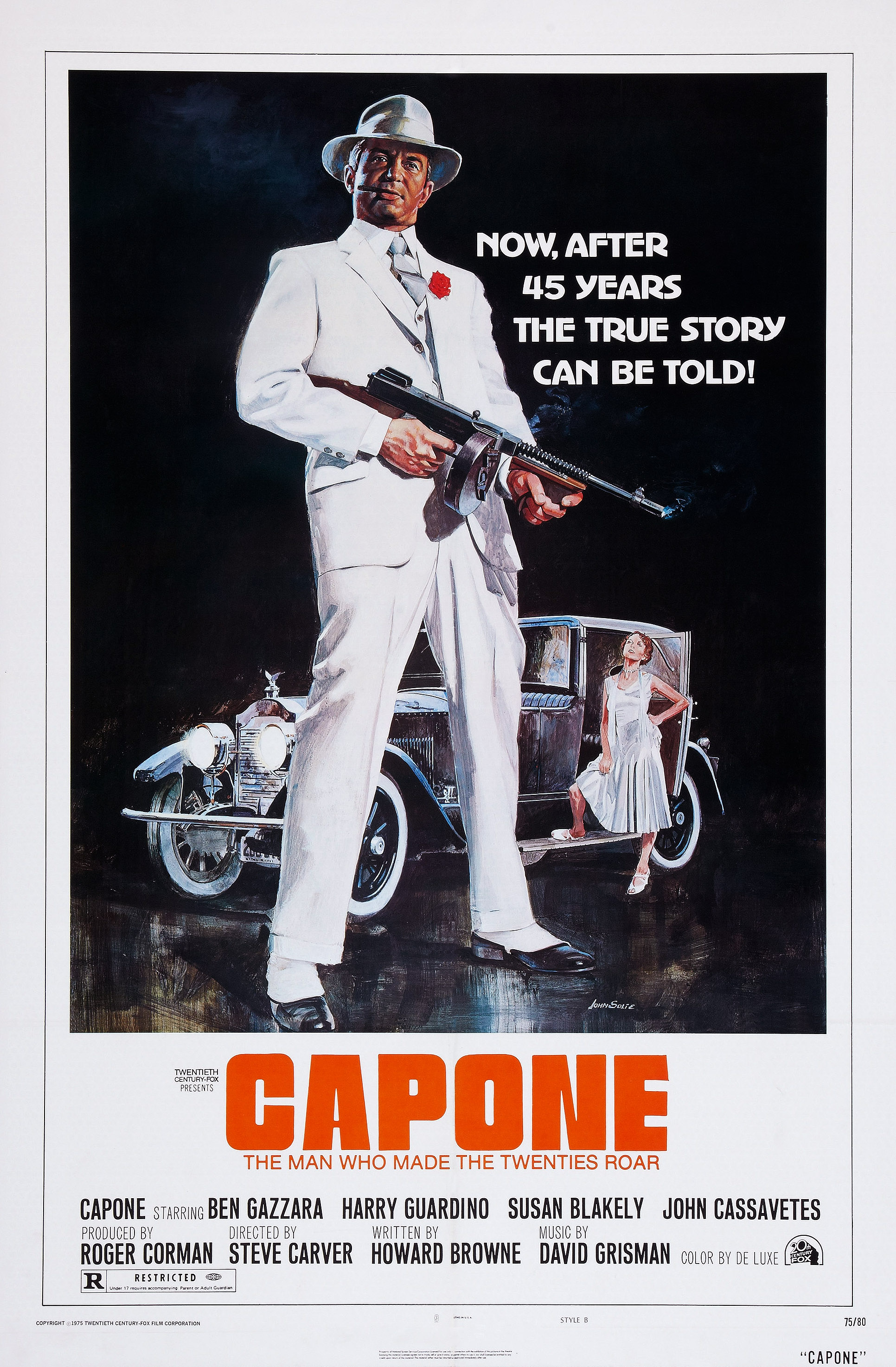 La locandina americana di "Capone", titolo italiano "Quella sporca ultima notte" del 1975. Ben Gazzara interpreta il gangster Scarface