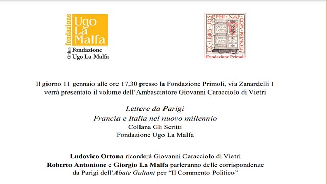 Presentazione di "Lettere da Parigi" di Giovanni Caracciolo di Vietri