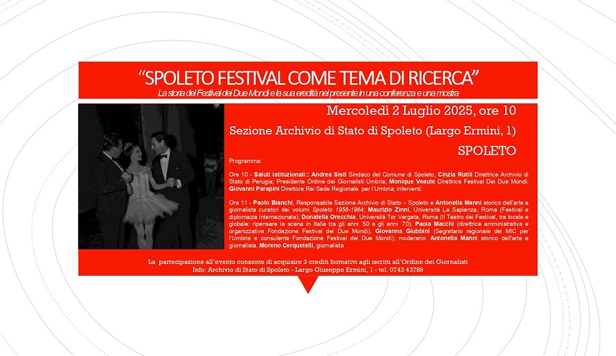 Spoleto Festival come tema di ricerca