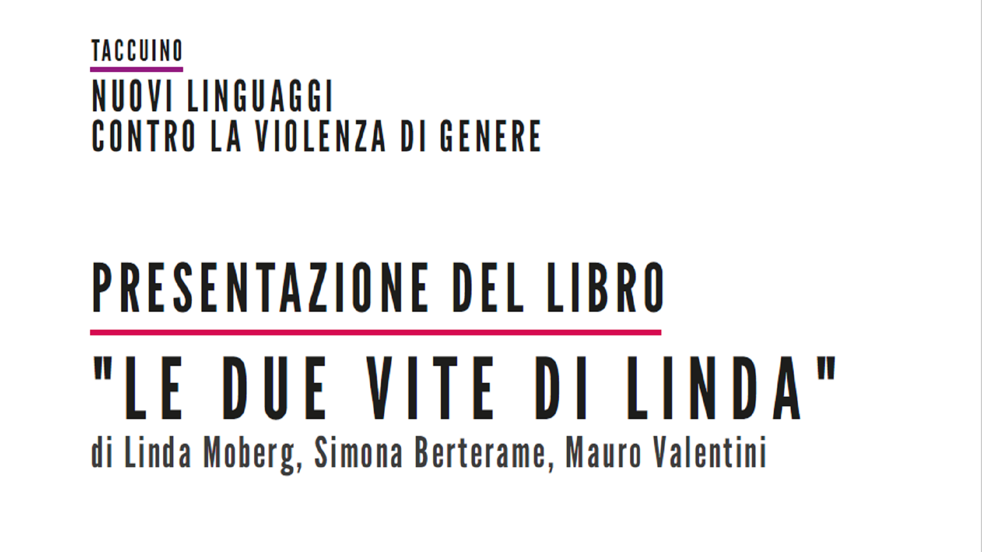 Presentazione del libro "Le due vite di Linda" 