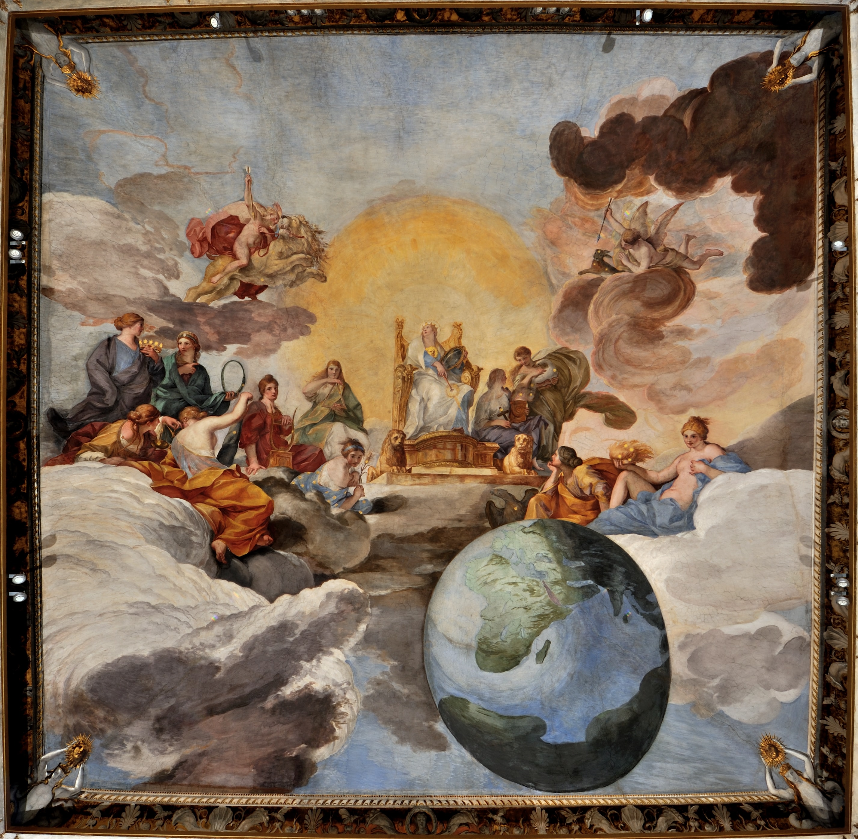 Andrea Sacchi (Roma 1599 – Roma 1661)  Allegoria della Divina Sapienza, 1629-1631 Affresco, soffitto della Sala n.16 a Palazzo Barberini Gallerie Nazionali di Arte Antica 