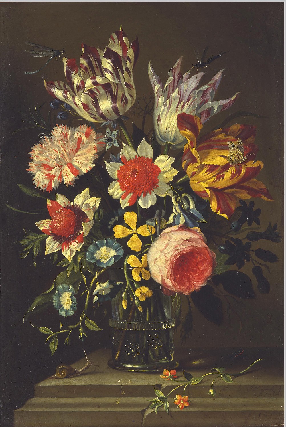 Jacob Marrell (Frankenthal 1614–Francoforte sul Meno 1681) Fiori. 1655. Olio su rame, cm 36,5x25. Siena, Pinacoteca Nazionale 