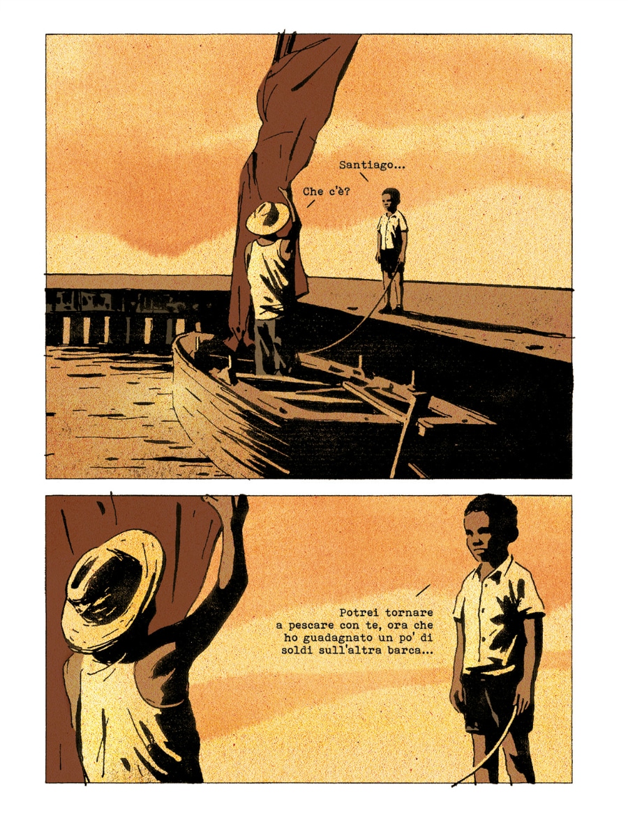 IL VECCHIO E IL MARE di Ernest Hemingway, disegni di Thierry Murat, pubblicato da Mondadori Ink.