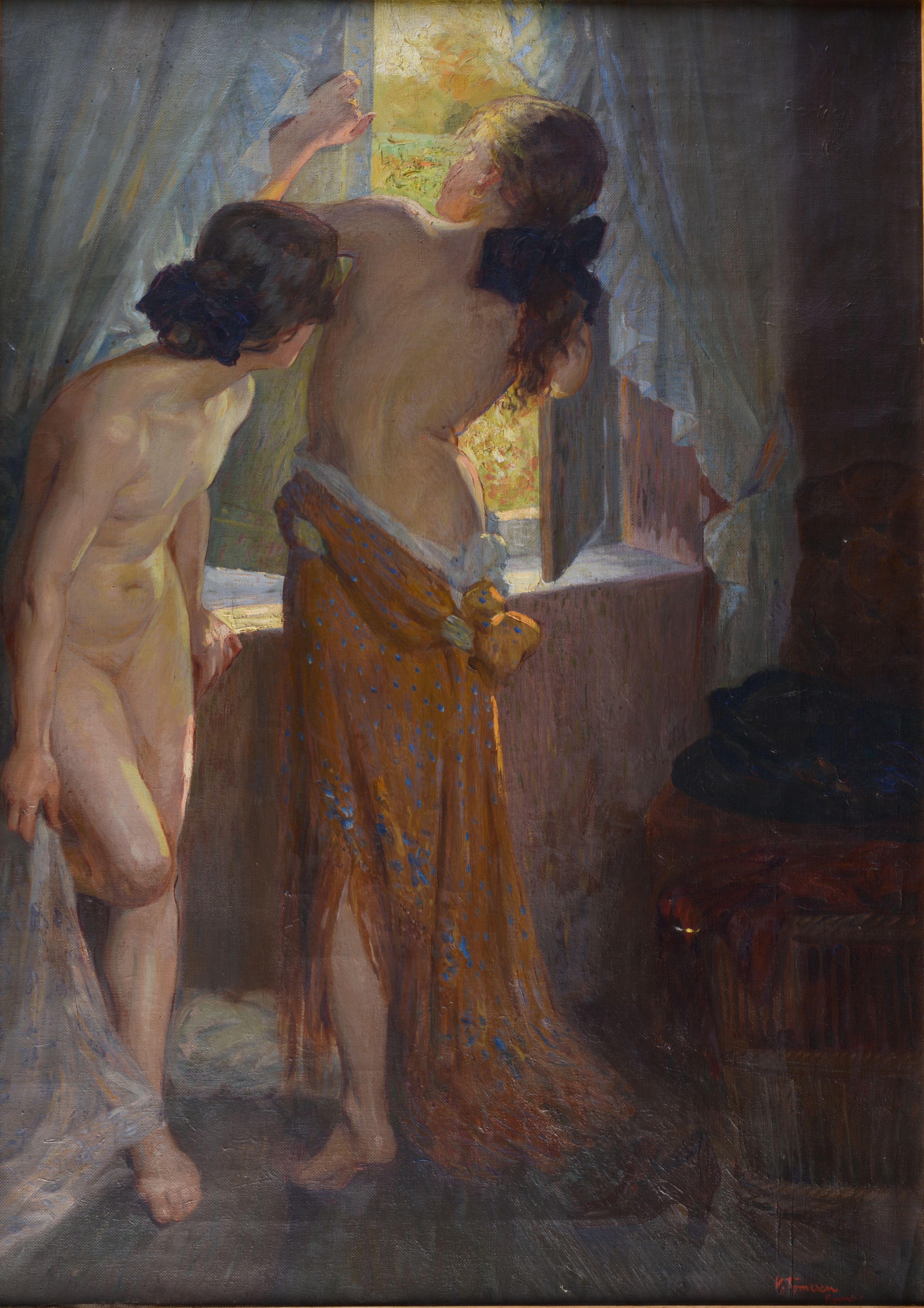 Virginia Tomescu Scrocco. Giochi di bambine, 1913-1915. Olio su tela