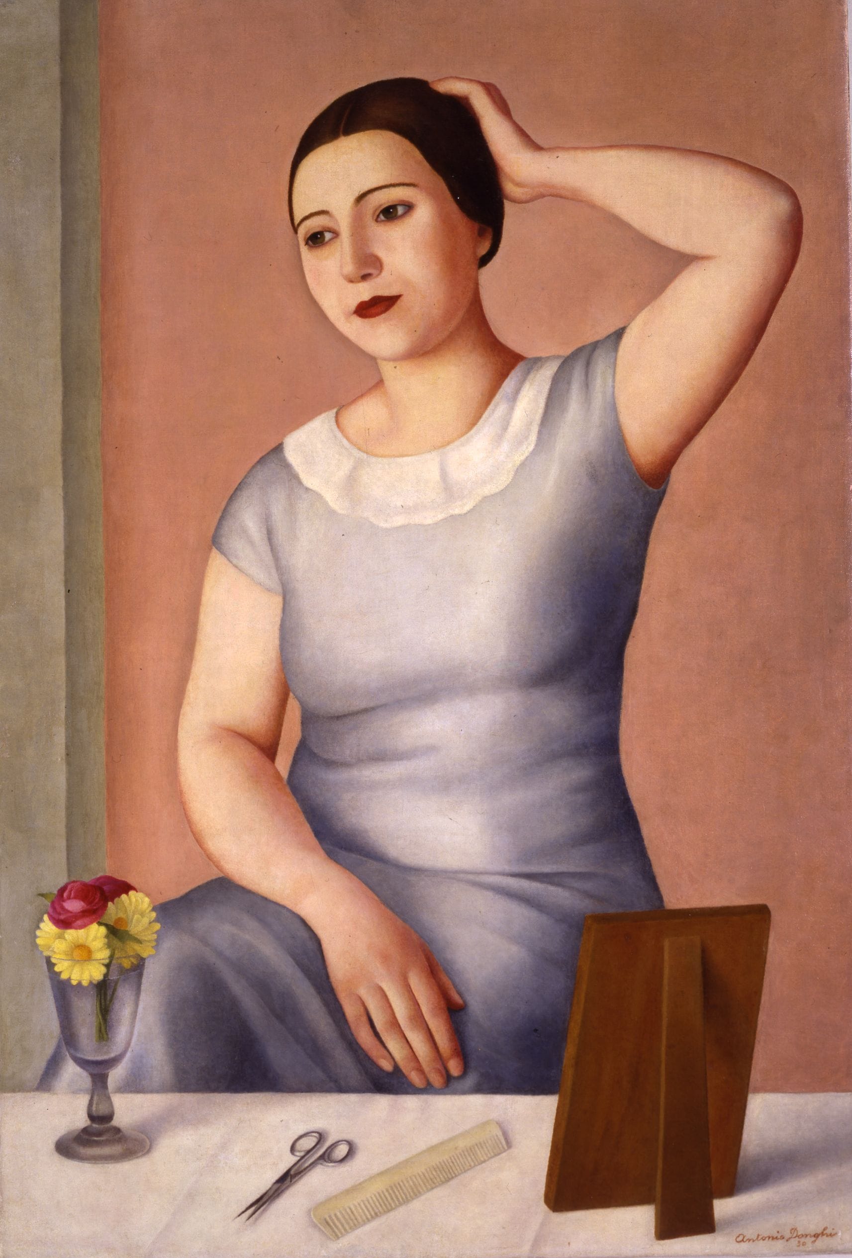 Antonio Donghi. Donna alla toletta, 1930. Olio su tela