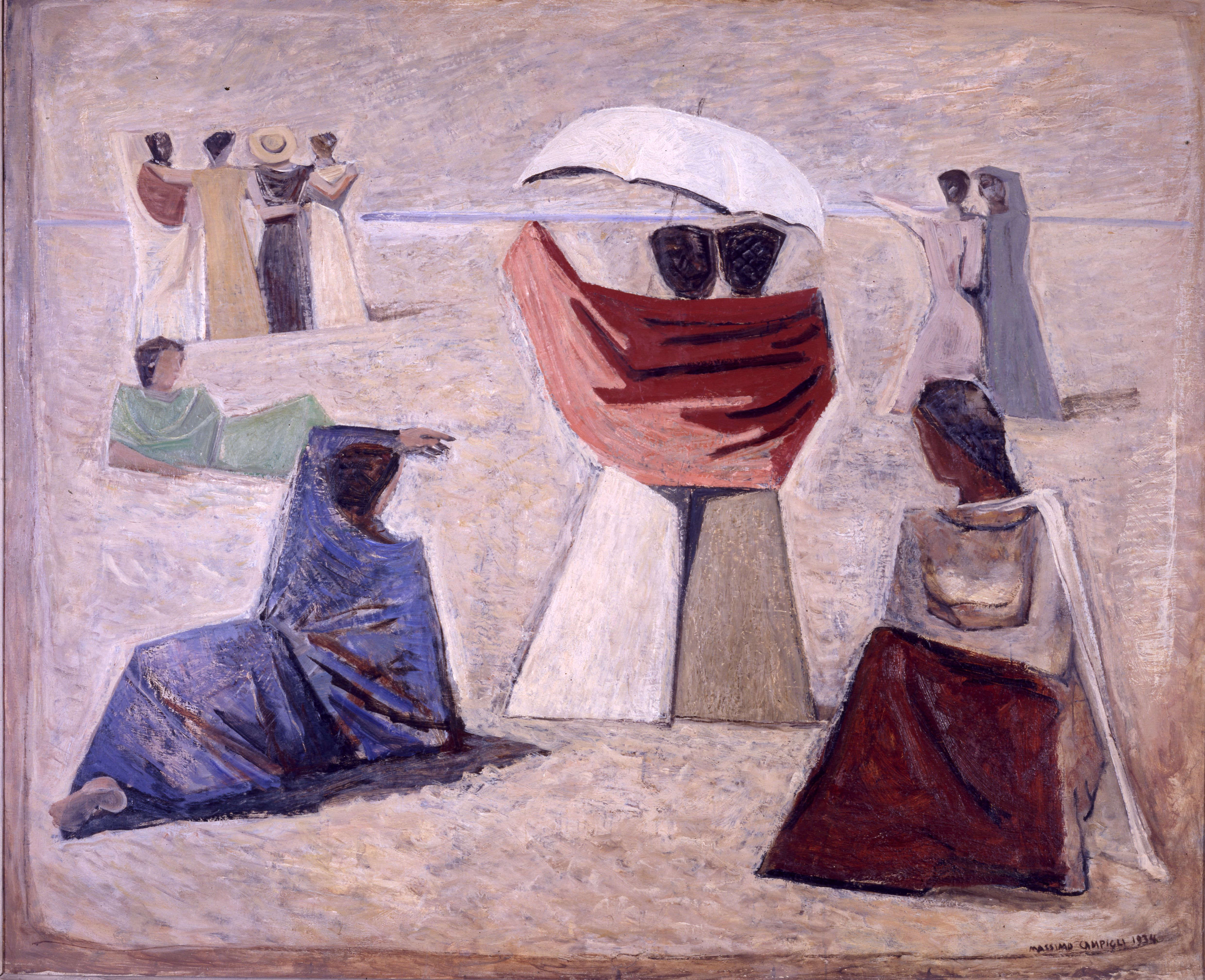 Massimo Campigli (Max Ihlenfeldt). Le spose dei marinai, 1934. Olio su tela