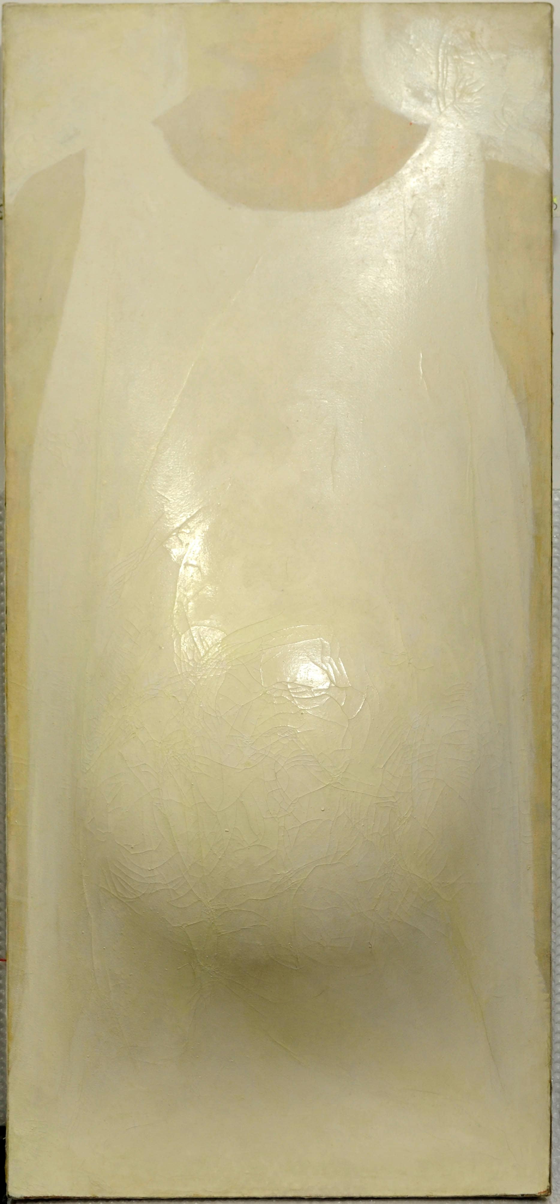 Giuseppe Pascali. La gravida- Maternità, 1964. Centina di legno, palloncino, smalto, tela