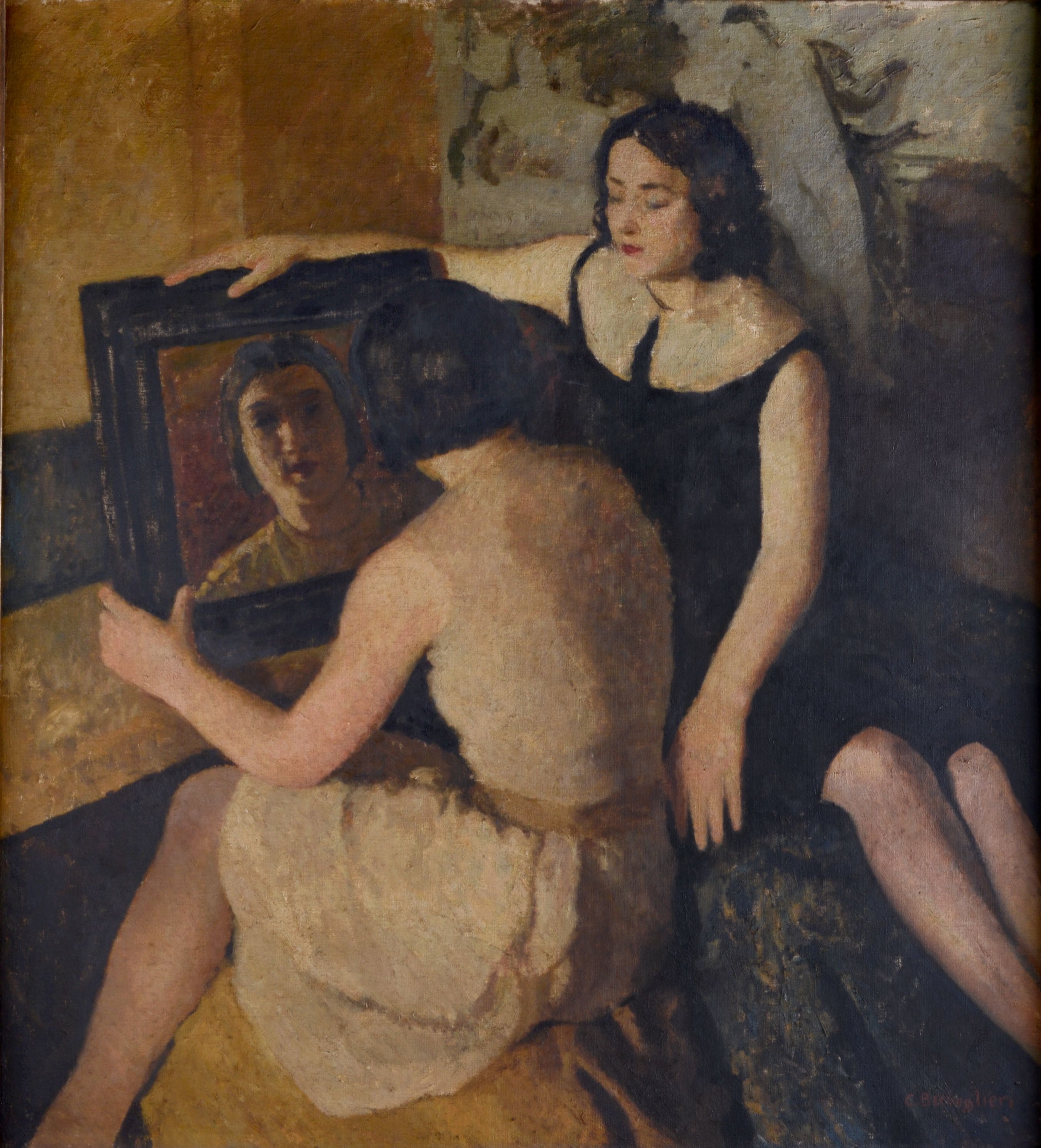 Cesare Breviglieri. Le sorelle, 1929-1930. Olio su tela