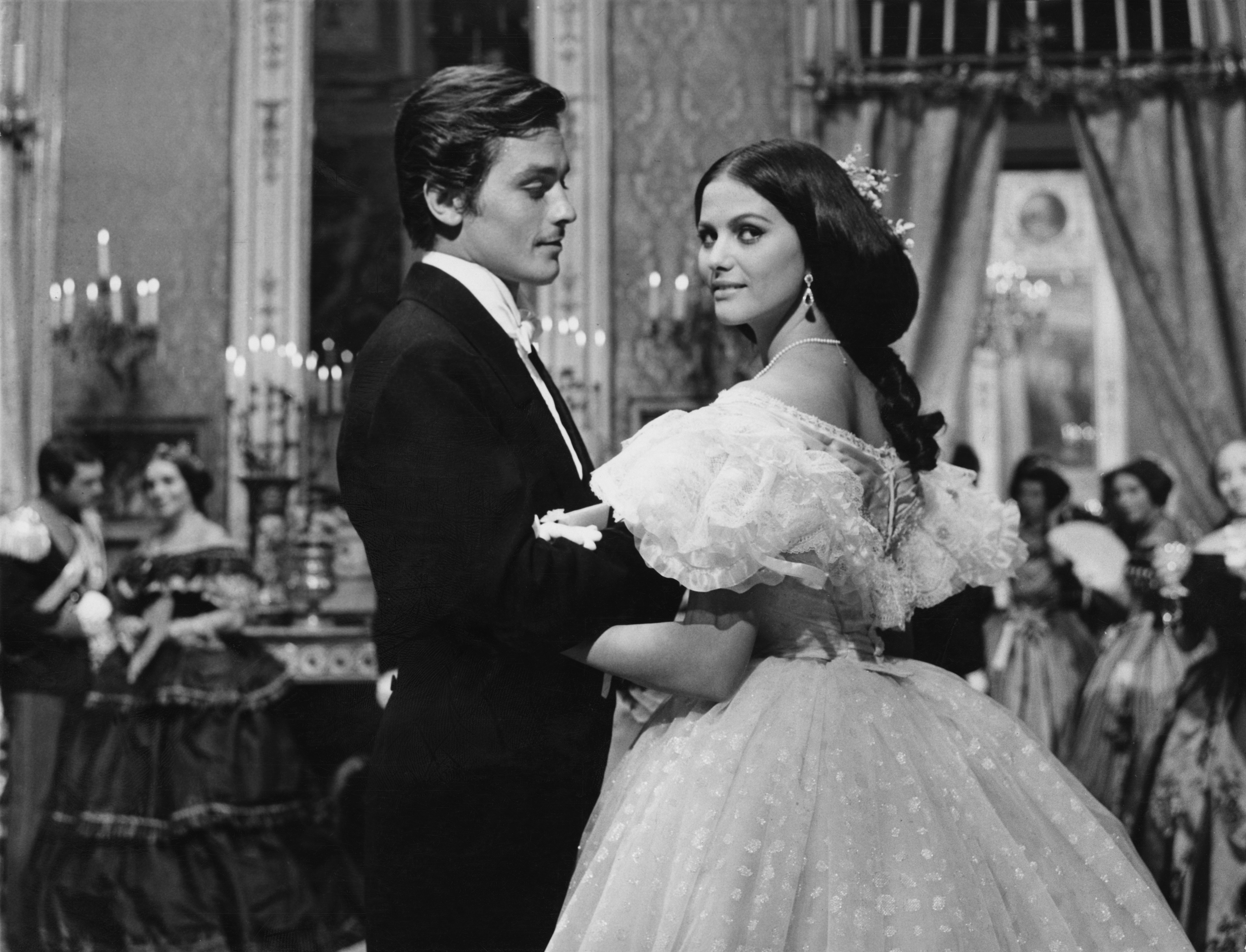 Claudia Cardinale e Alain Delon ne Il Gattopardo di Luchino Visconti, 1962 Roma
