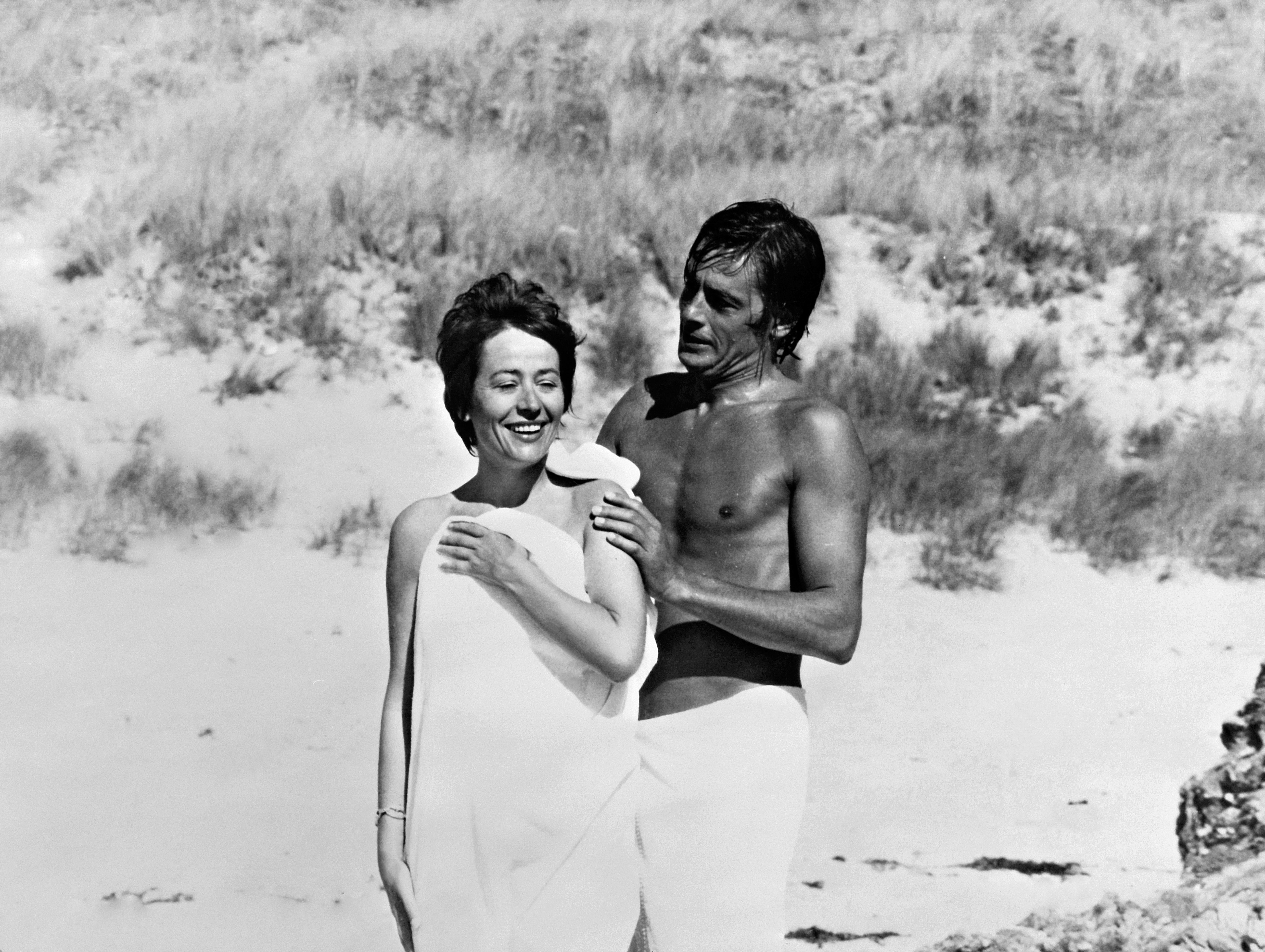 Annie Girardot e Alain Delon nel 1972