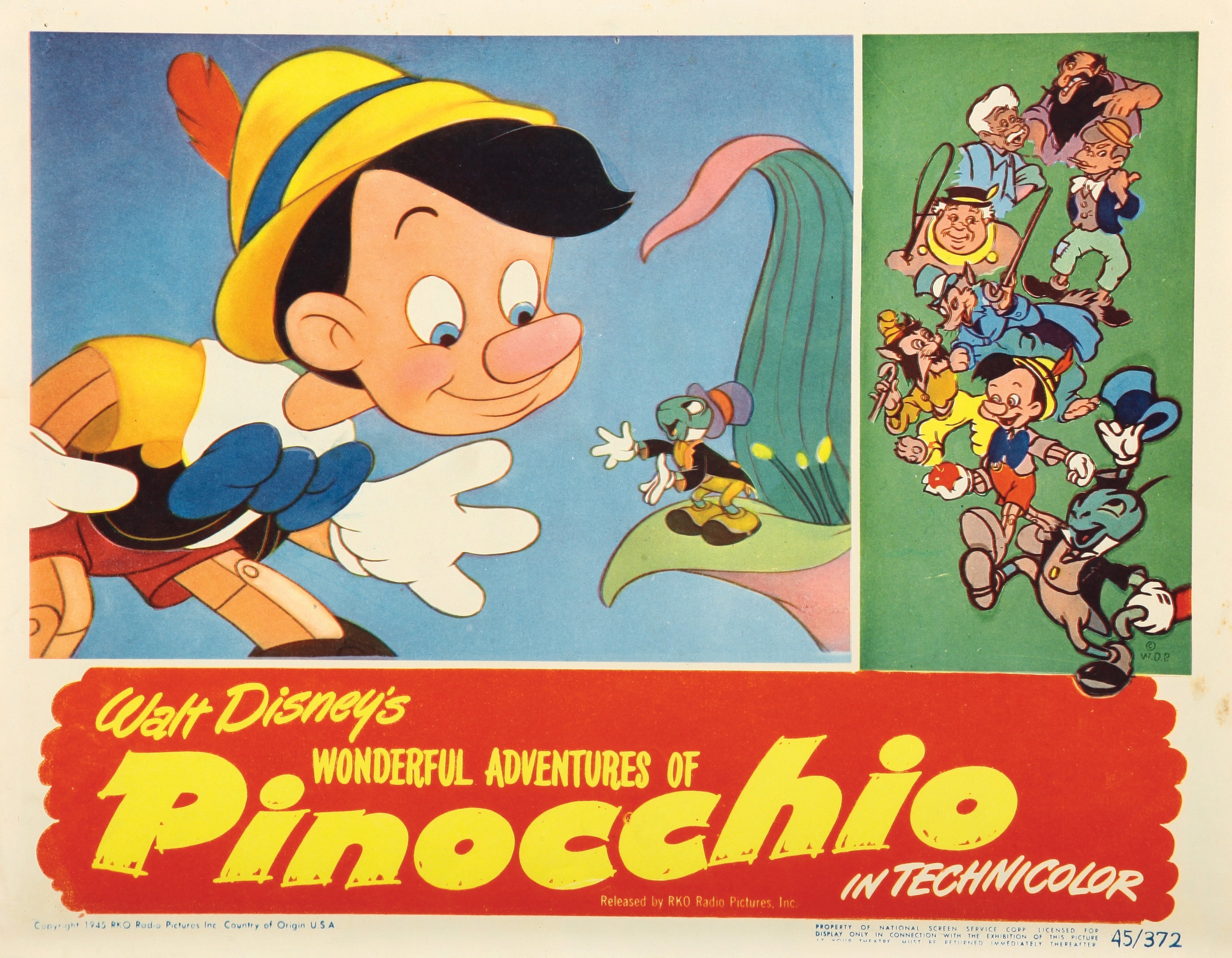 Locandina originale del Pinocchio di Walt Disney 1940
