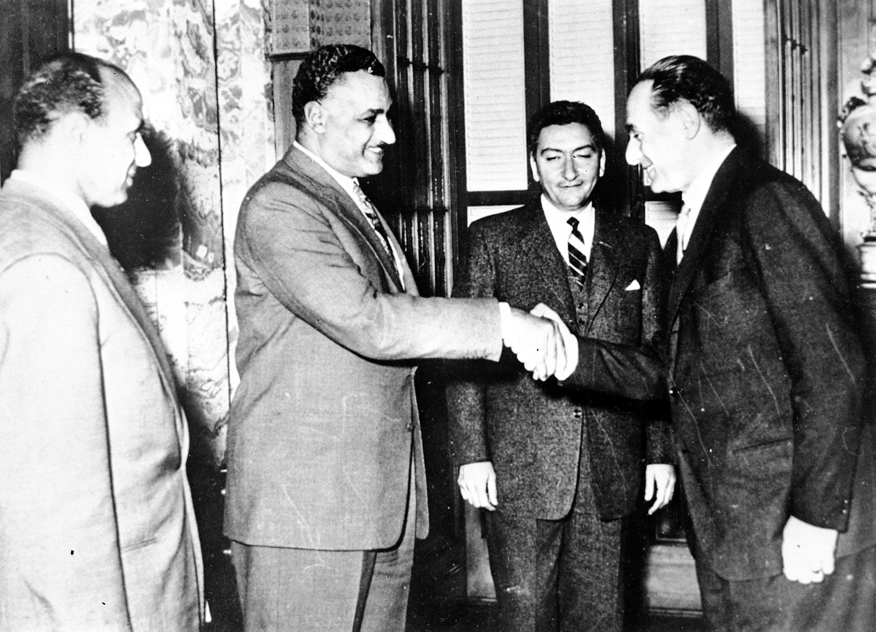 Enrico Mattei insieme al presidente egiziano Gamal Abdel Nasser