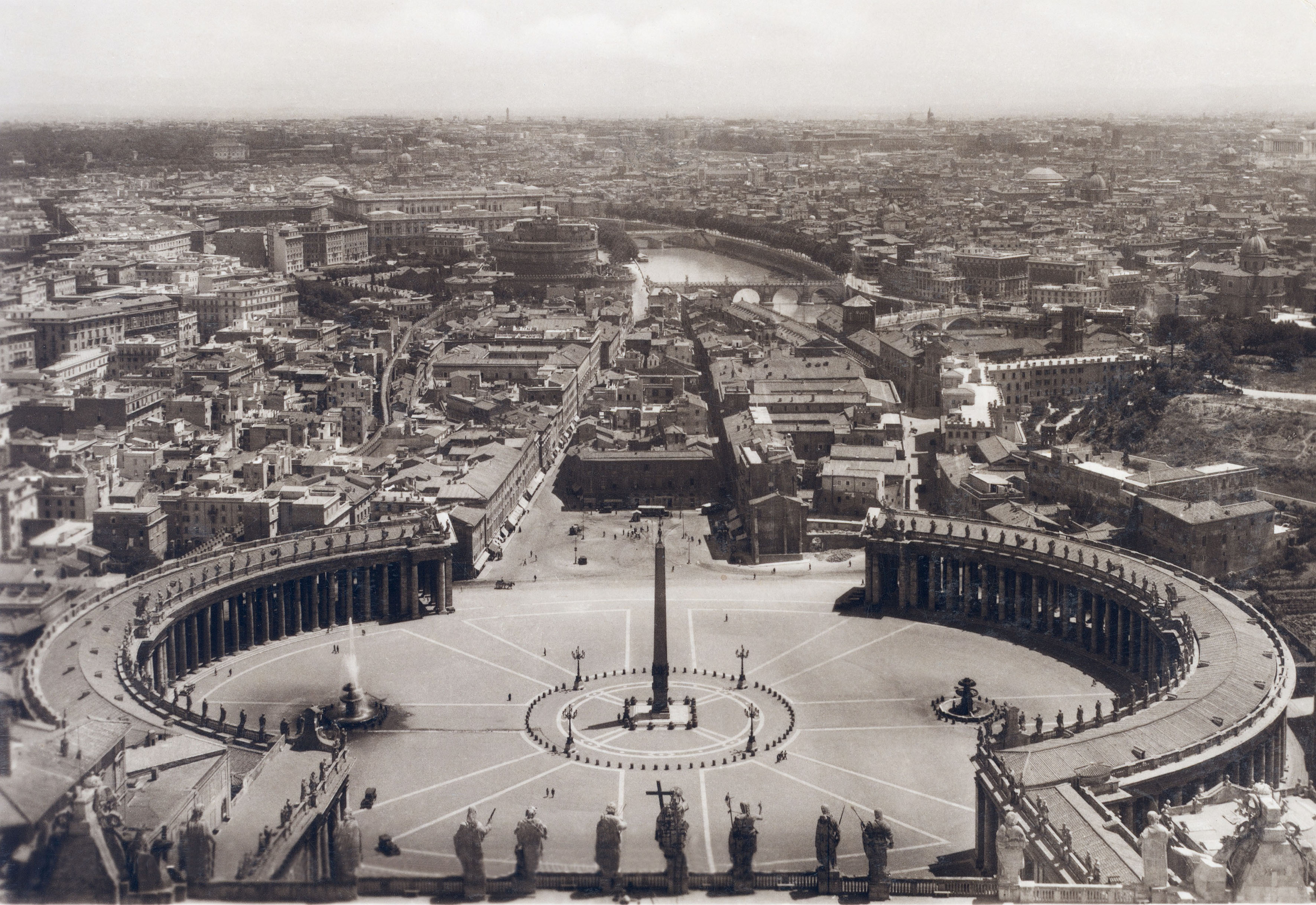 Immagine di San Pietro nel 1929: a partire da Pio IX, i papi si dichiarano prigionieri in Vaticano e non riconoscono il Regno d'Italia