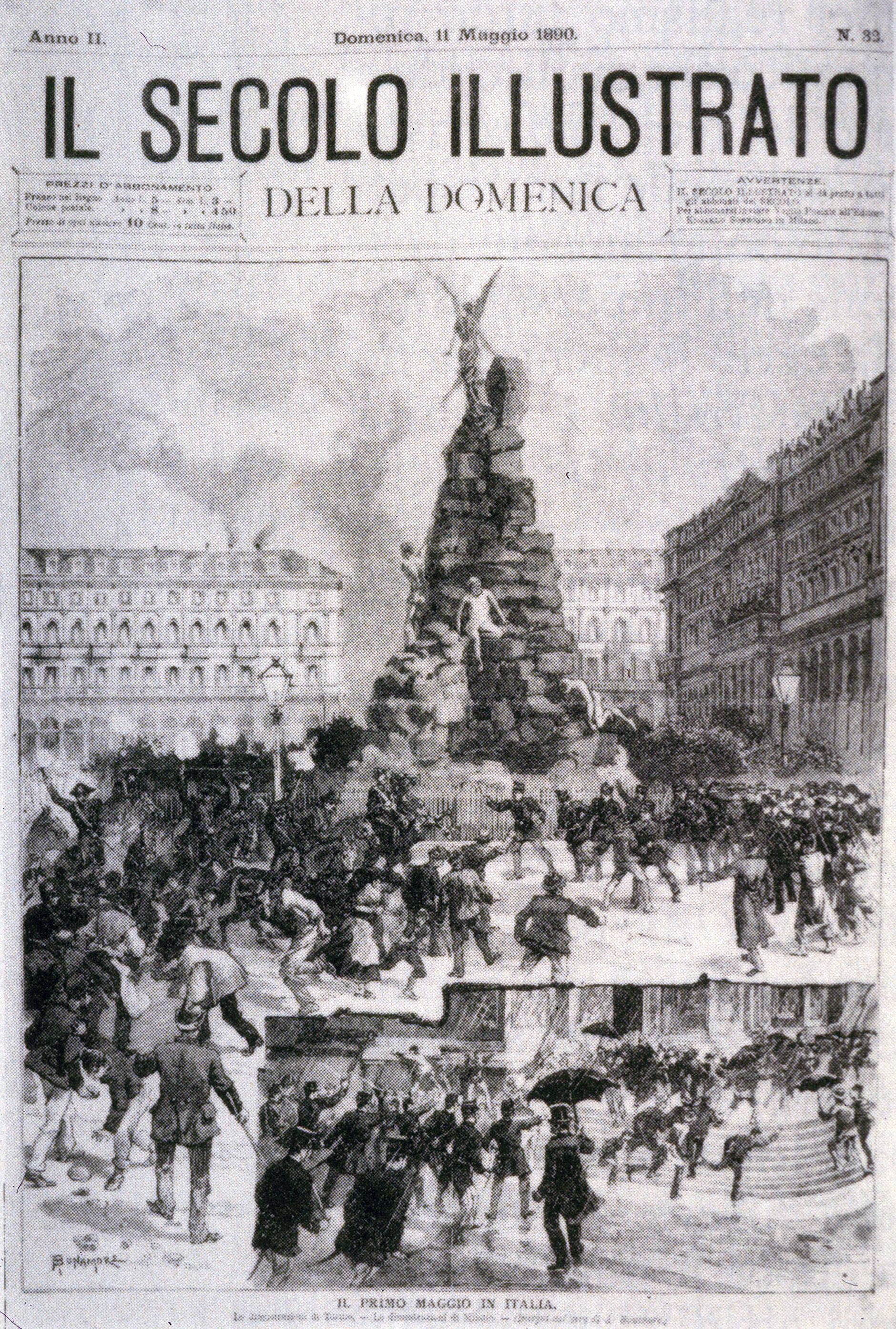 Copertina dedicata alla manifestazione del primo maggio del 1890