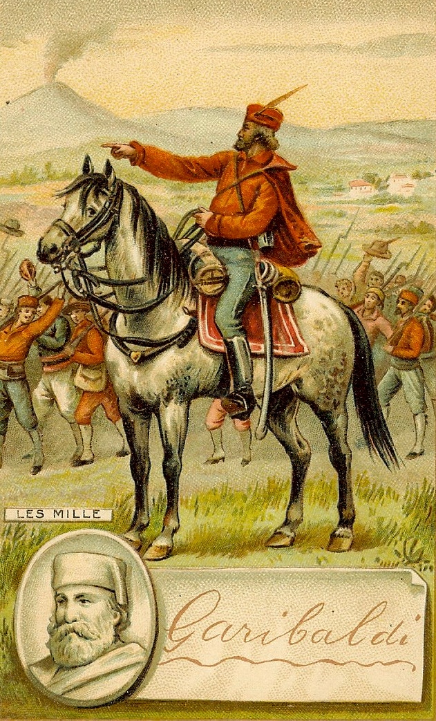 Stampa celebrativa di Giuseppe Garibaldi e dei Mille