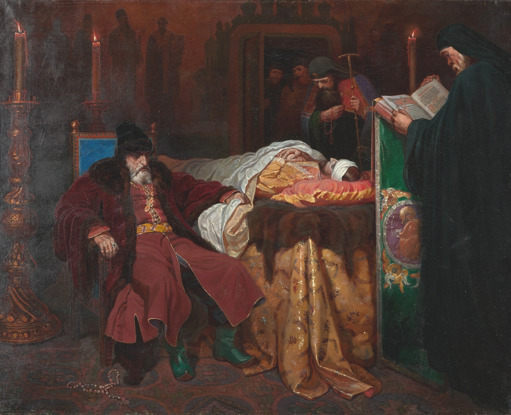 Ivan IV vicino al cadavere del figlio, ucciso in seguito ad un attacco eccessivo di collera