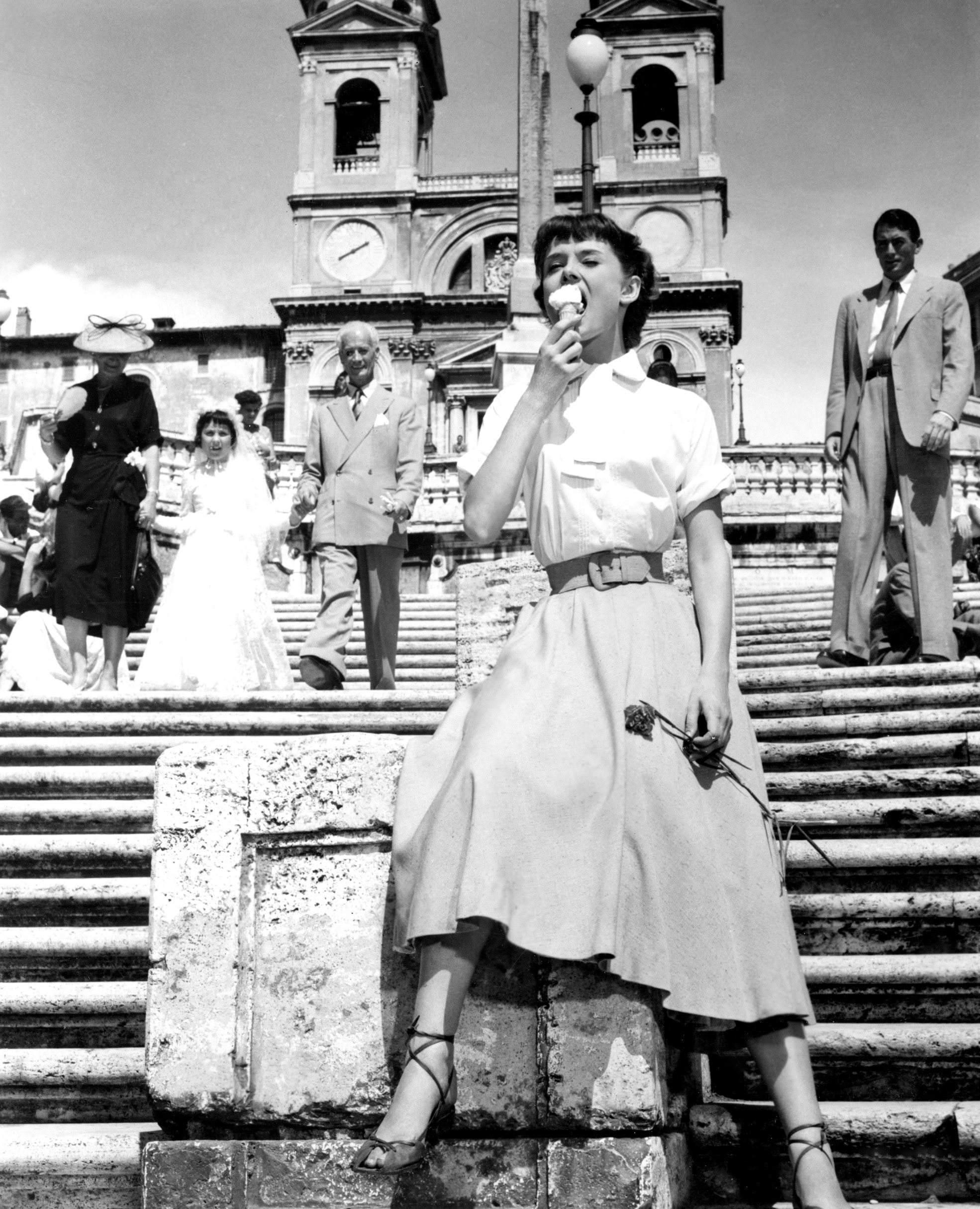 Il gelato della principessa Anna sulla scalinata di Trinità dei Monti 1953