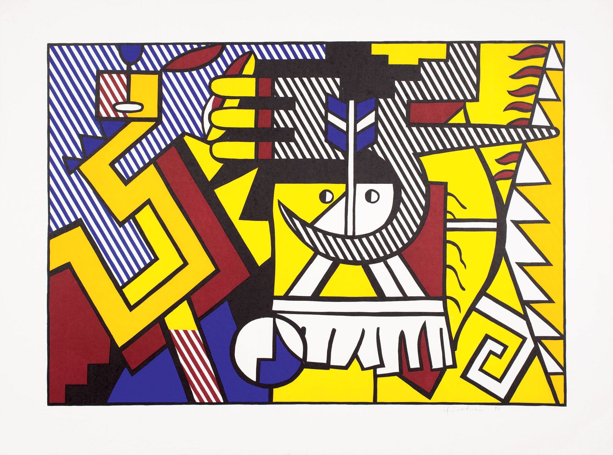 Roy Lichtenstein American Indian Theme VI 1980 xilografia su carta Suzuki lavorata a mano 95.9 x 127.7 cm Collection Walker Art Center, Minneapolis Gift of Dr.Maclyn E. Wade, 1984 ©Estate of Roy Lichtenstein