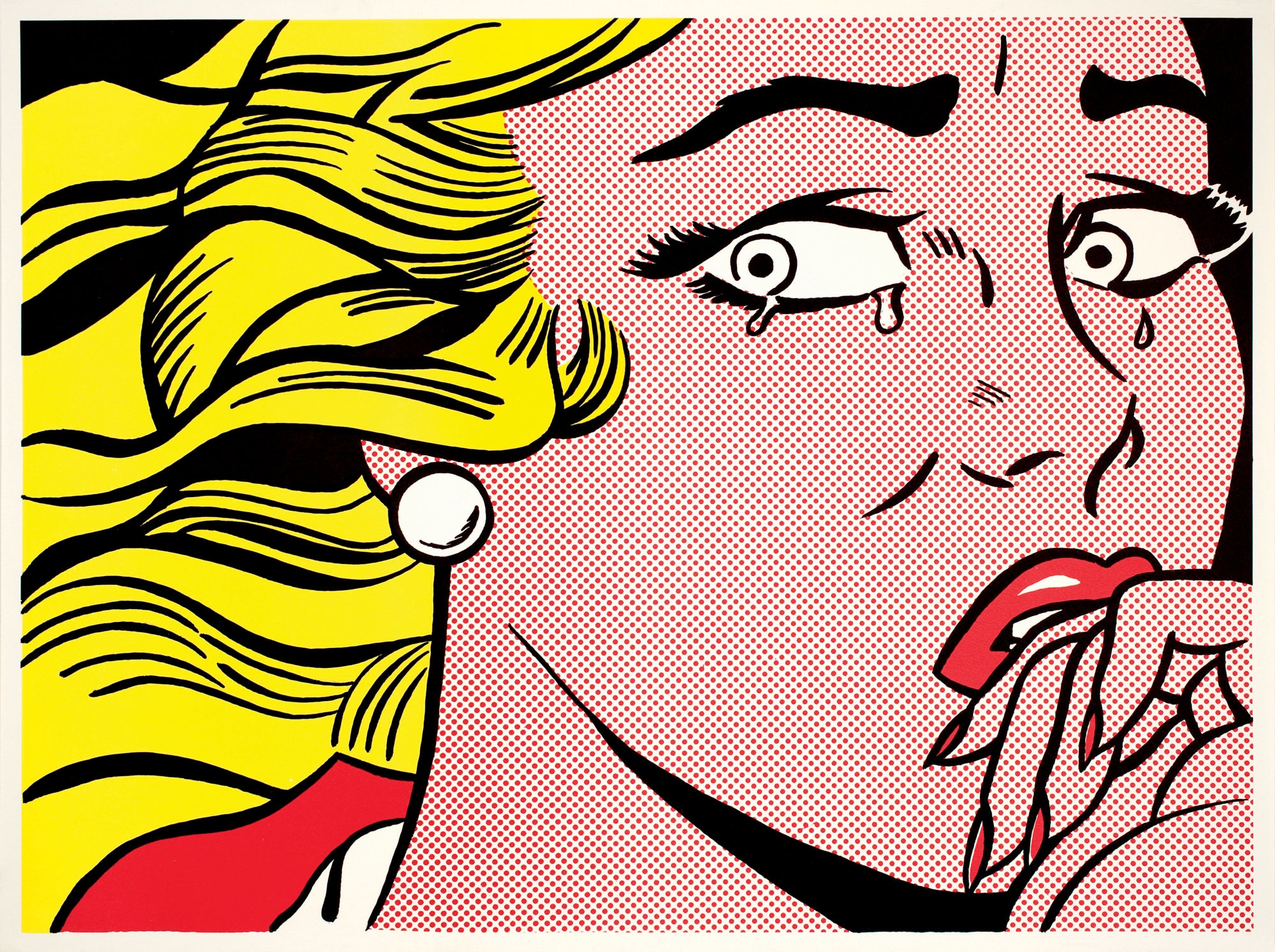 Roy Lichtenstein Crying Girl 1963 Litografia offset su carte leggera biancastra liscia 45.8 x 61 cm Collezione privata, Courtesy Sonnabend Gallery, New York ©Estate of Roy Lichtenstein