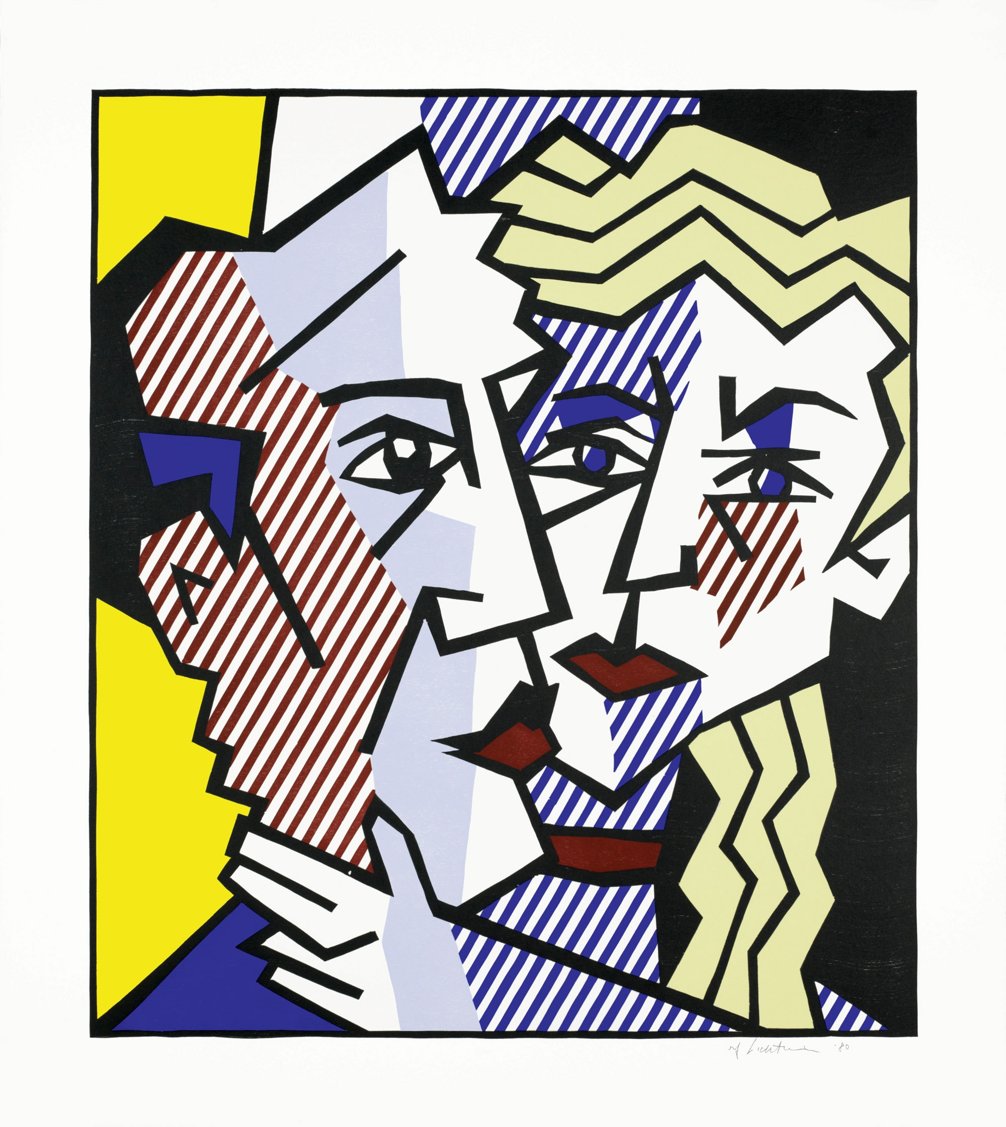 Roy Lichtenstein The Couple 1980 xilografia con goffratura su carta Arches Cover 101.9 x 91.3 cm The Roy Lichtenstein Foundation Collection ©Estate of Roy Lichtenstein