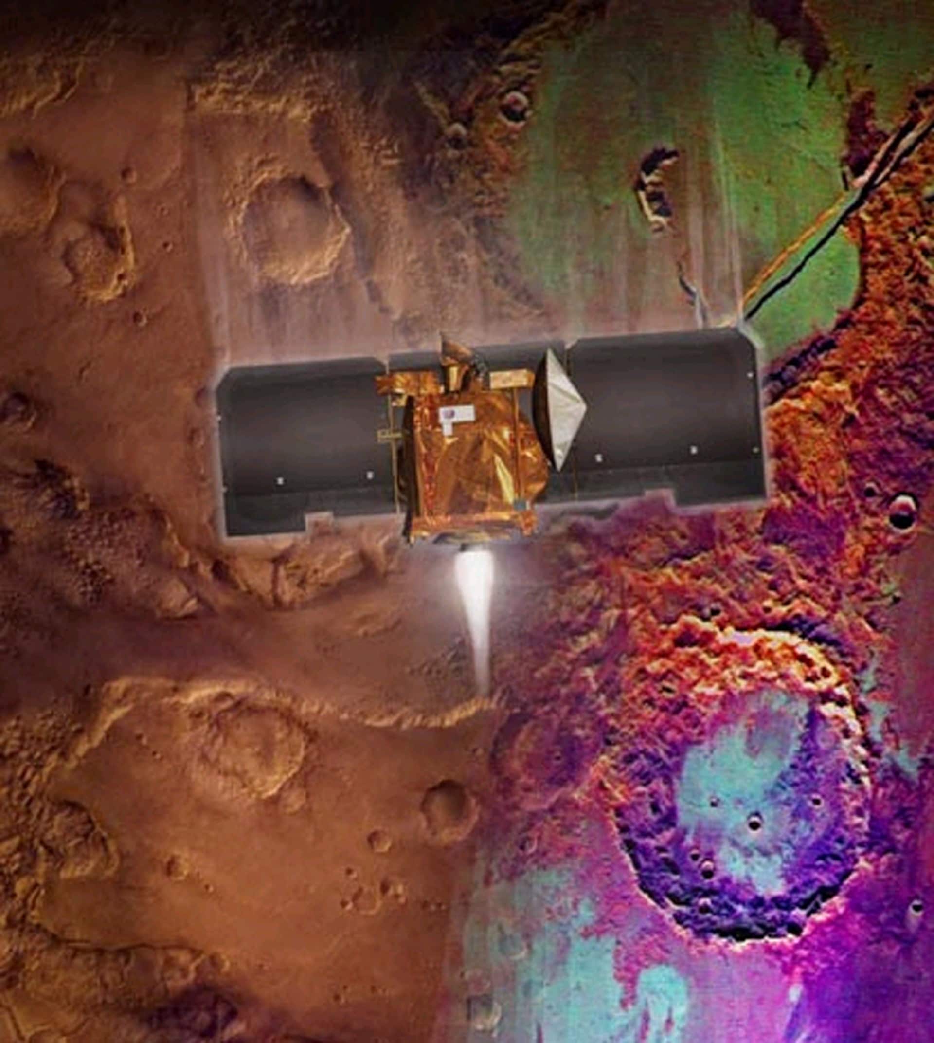 Mars Odyssey Spacecraft con successo orbita su Marte.