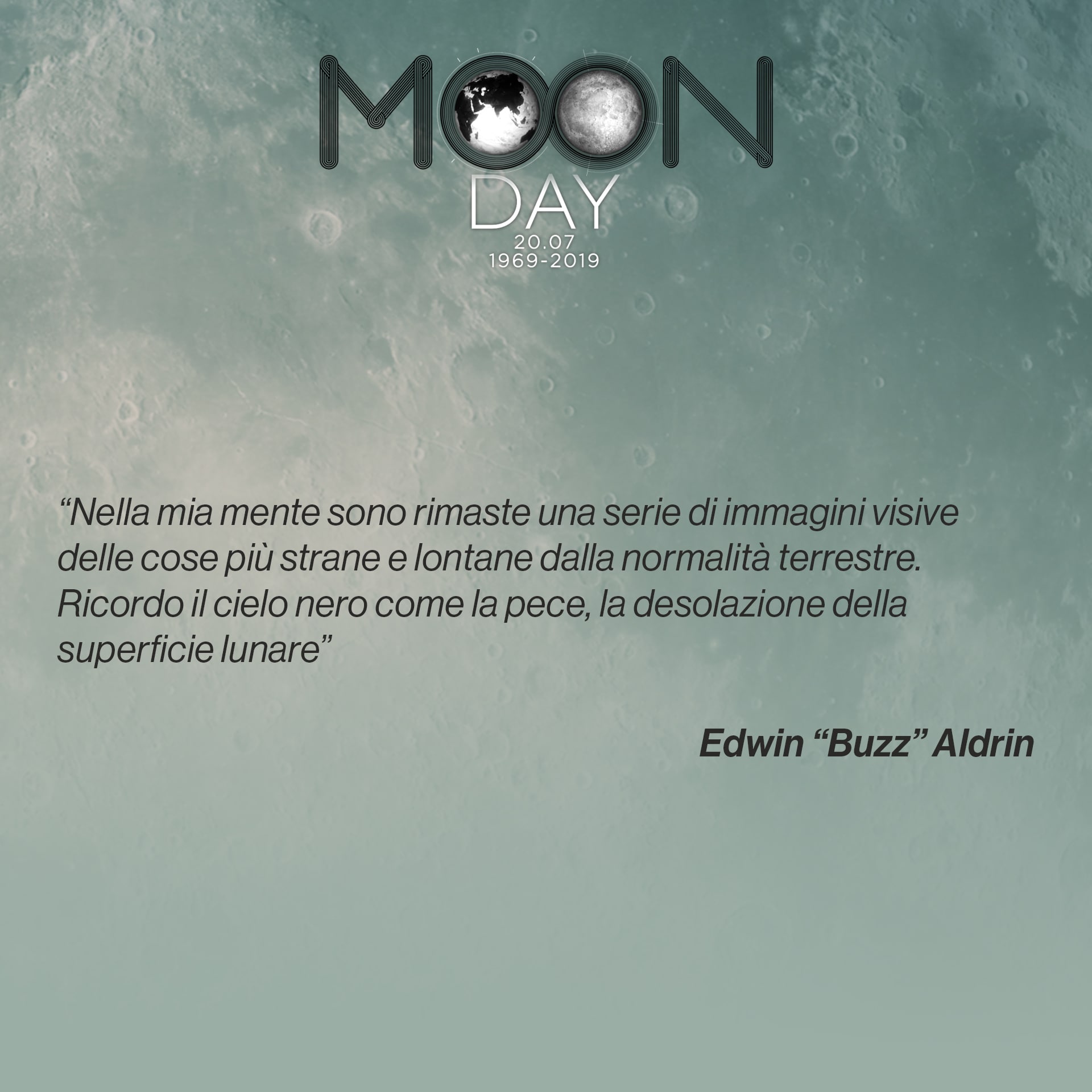Edwin “Buzz” Aldrin, astronauta presente sul Lem insieme ad Amstrong, mentre ricostruisce il suo arrivo sulla luna.