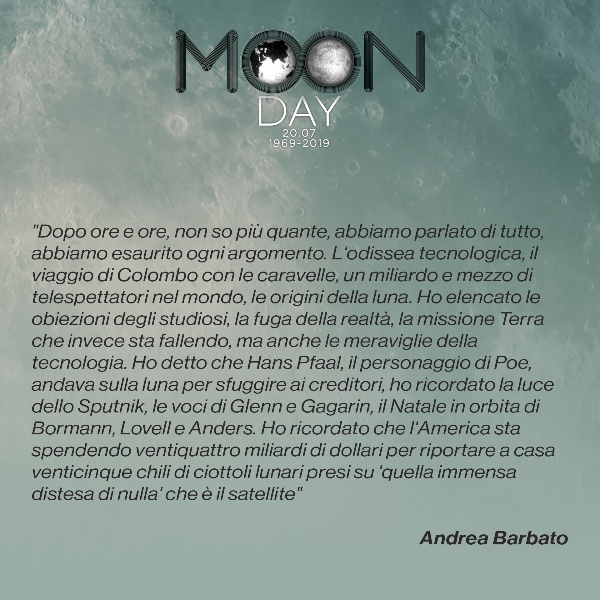 Il giornalista Andrea Barbato, parlando della diretta delle 28 ore sulla luna della Rai, di cui è ne stato uno dei conduttori.
