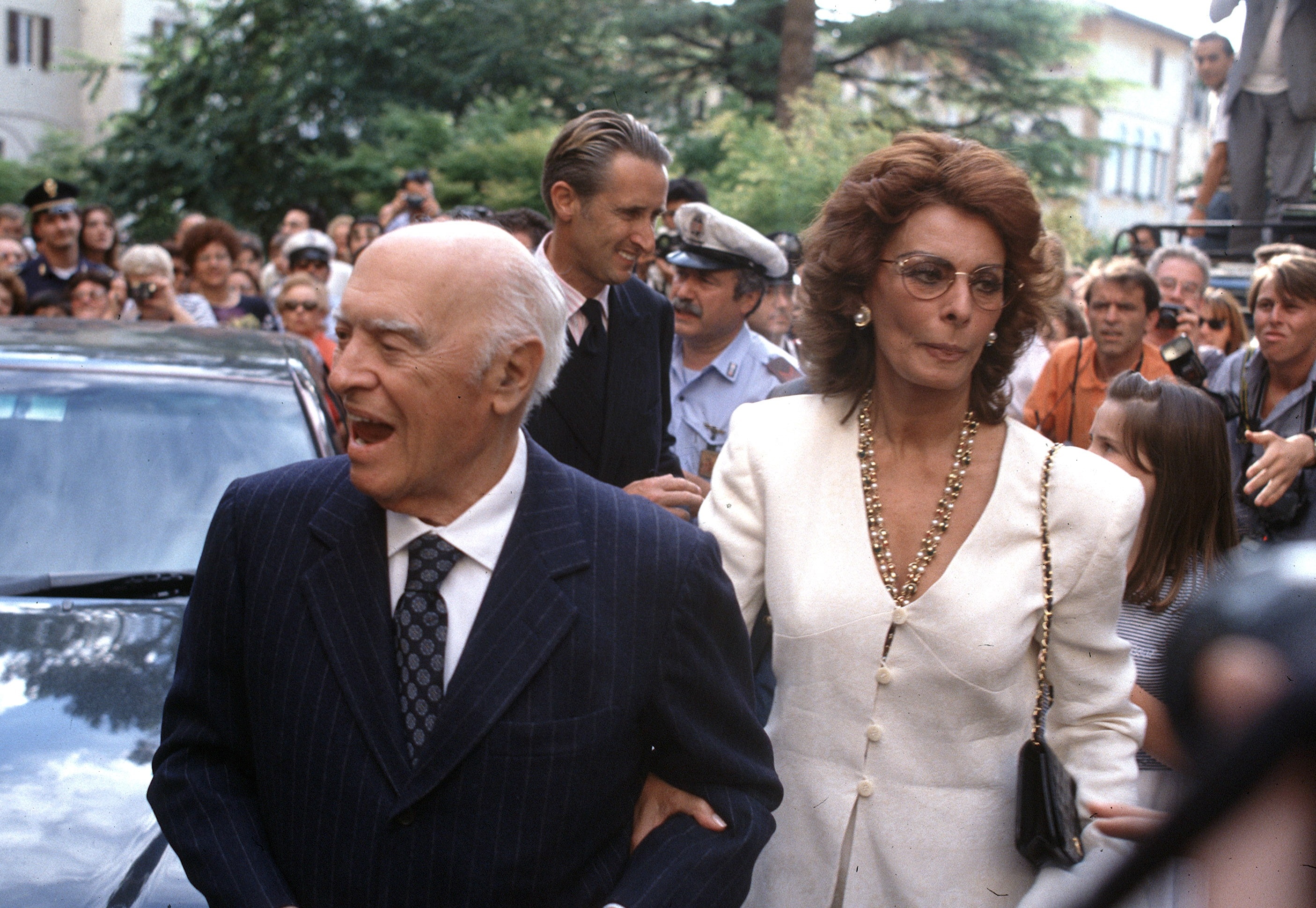 Con il marito Carlo Ponti nel 1996