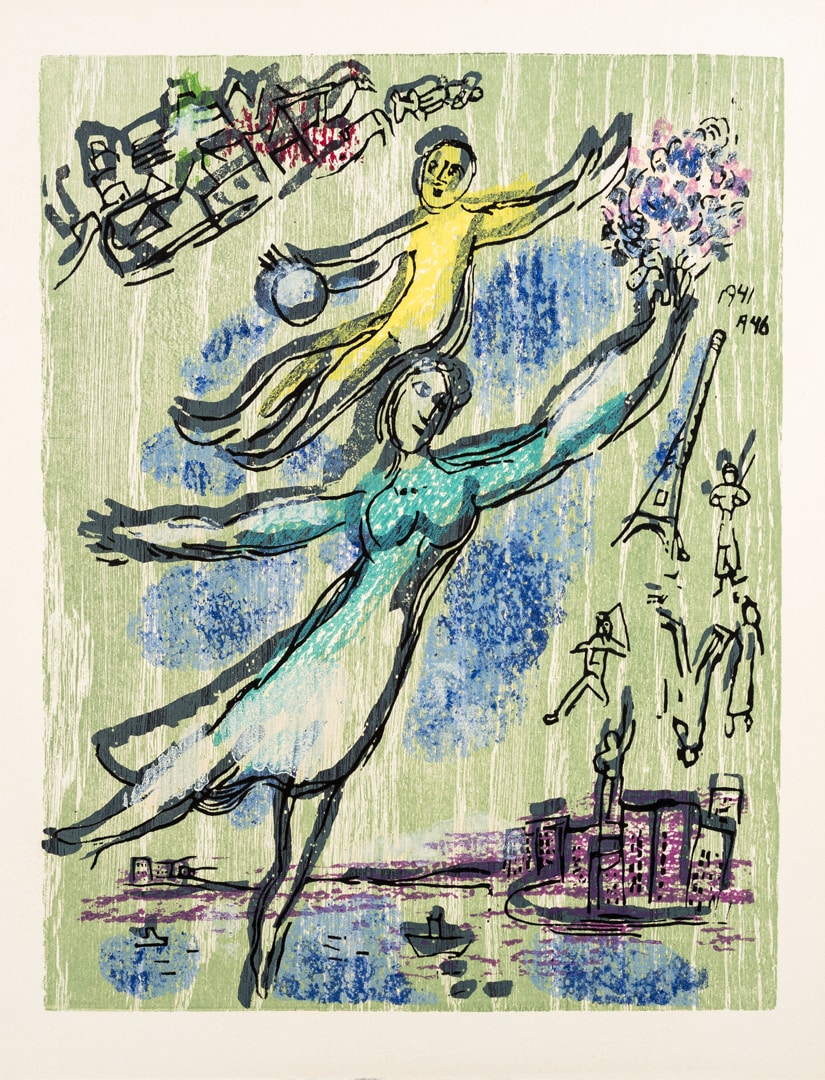 Poèmes (1968). Incisione 12, 373x293 mm - Xilografia a colori - © Chagall ® by SIAE 2019