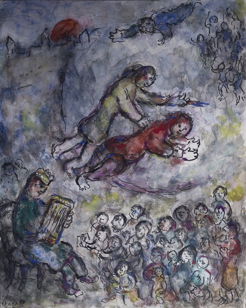Davide e Golia (1981). Tempera su masonite, 40,6x31,7 cm - Private Collection, Swiss - © Chagall ® by SIAE 2019