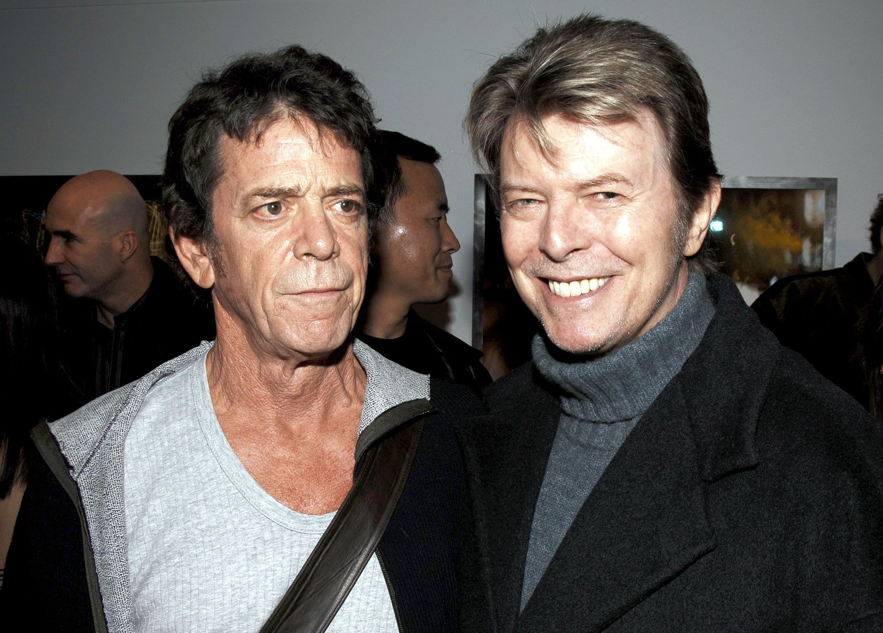 Gennaio 2006, Galleria Hermes, New York. Lou Reed e David Bowie all'inaugurazione della mostra fotografica di Lou Reed dedicata alla Grande Mela