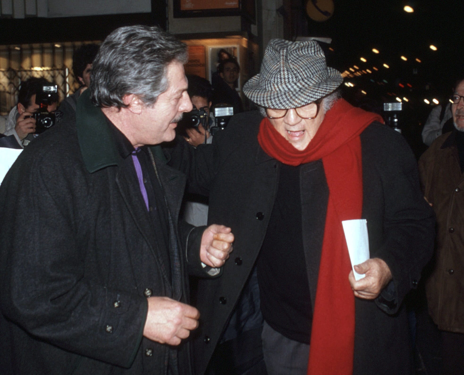 Con uno dei suoi attori preferiti, Marcello Mastroianni nel 1987