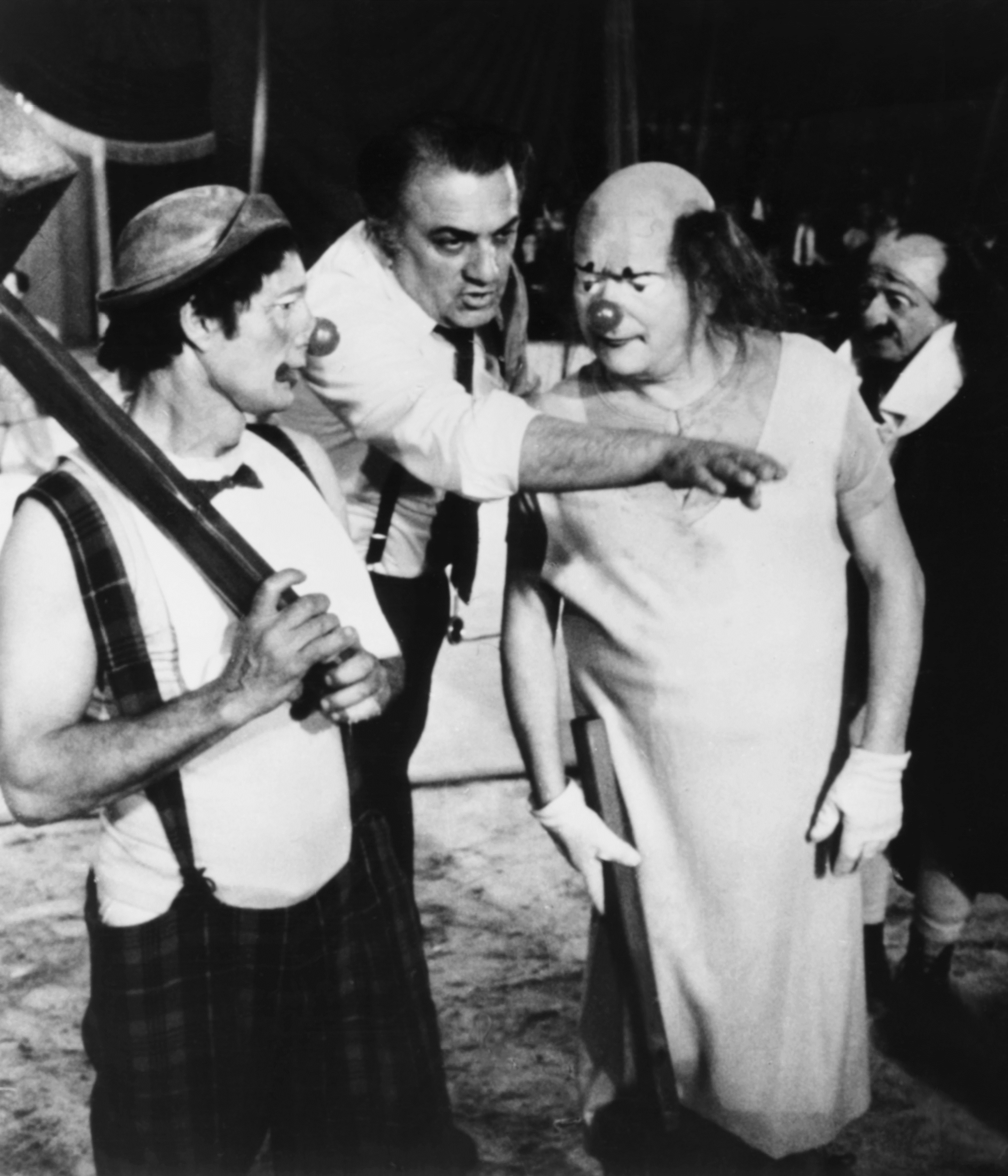 Sul set de I Clown, 1970
