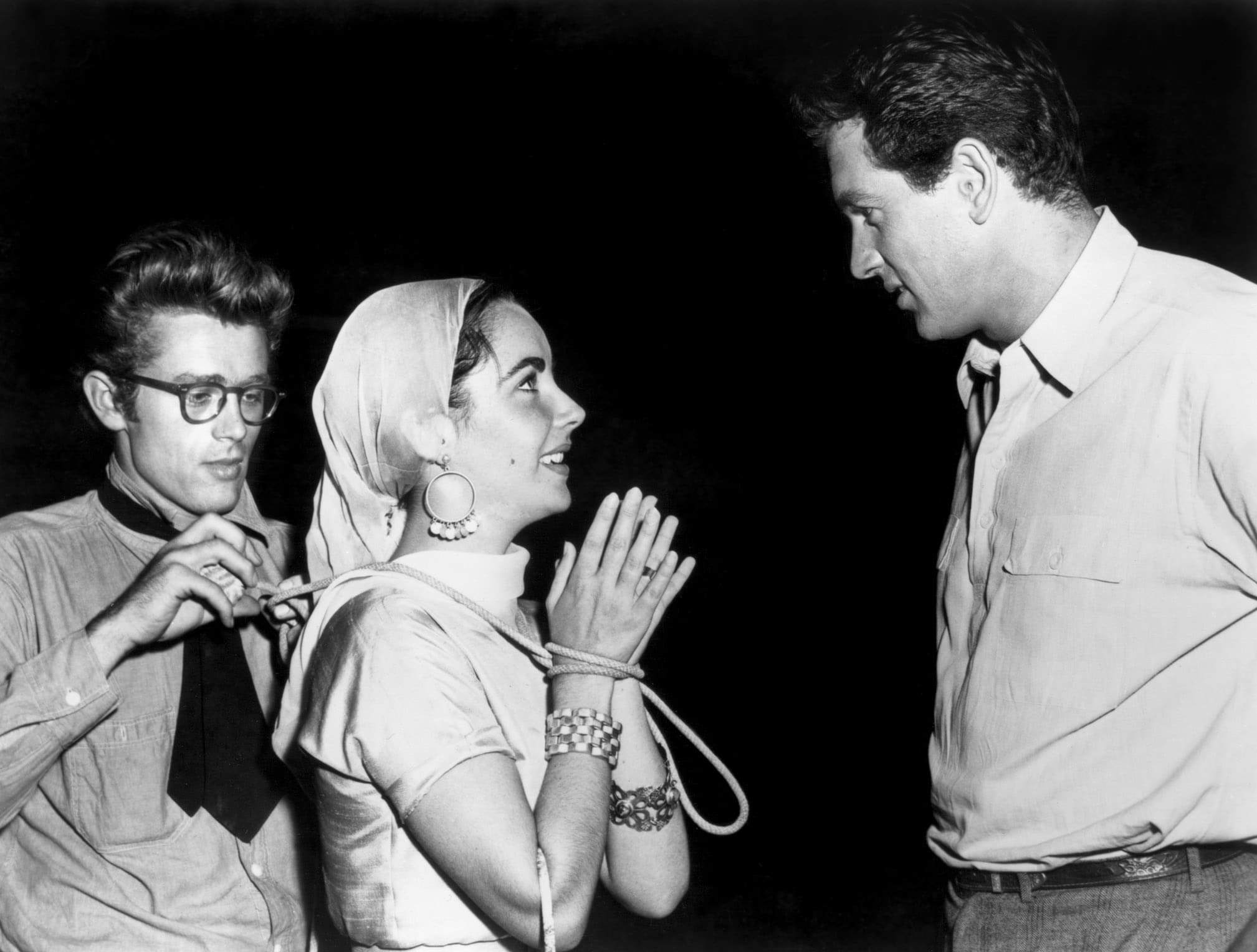 Sul set de Il Gigante con Liz Taylor e Rock Hudson, 1955