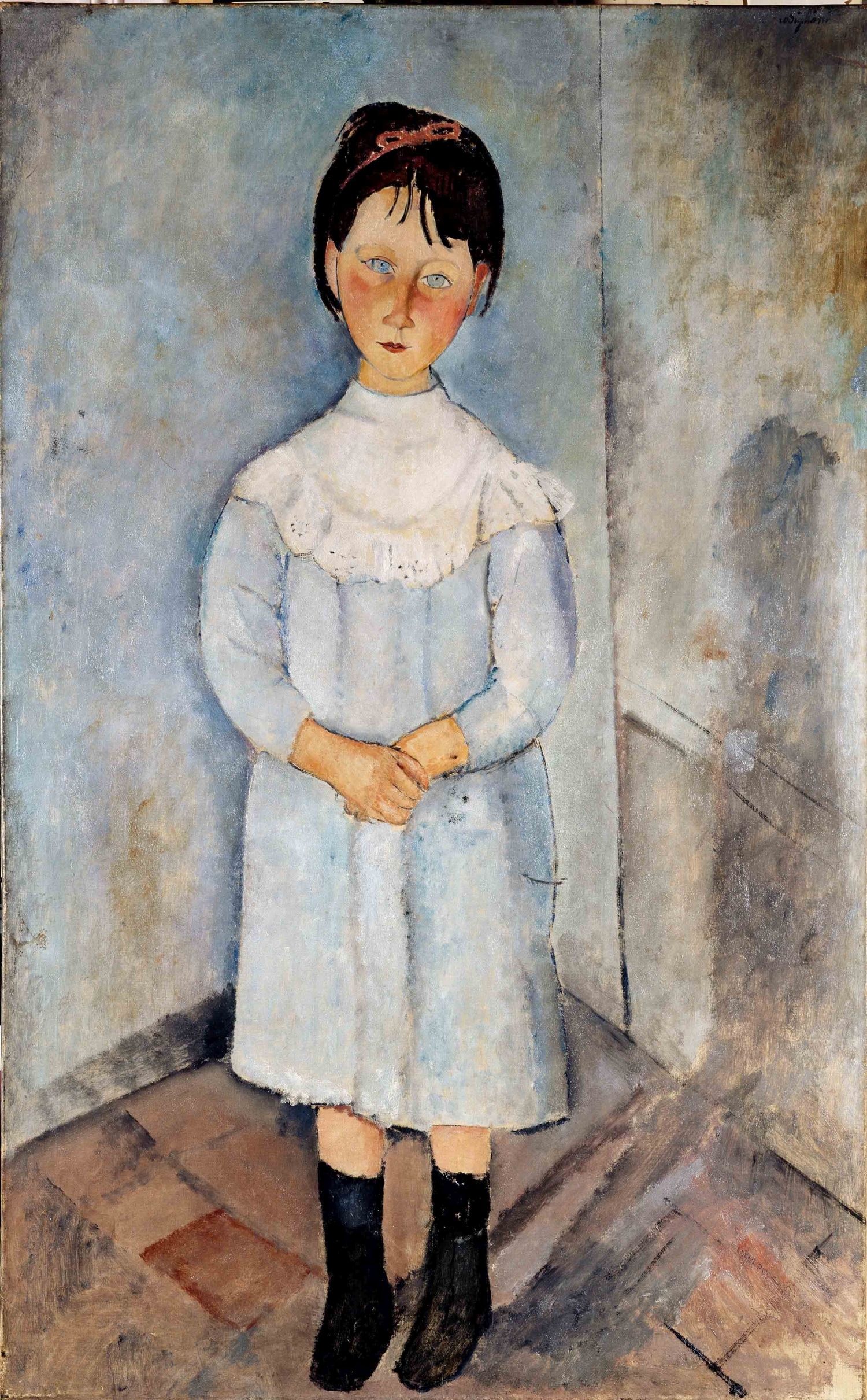 Amedeo Modigliani (Livorno,1884 - Paris, 1920). Fillette en bleu, 1918. Olio su tela, 116 x 73 cm. Collezione Jonas Netter 