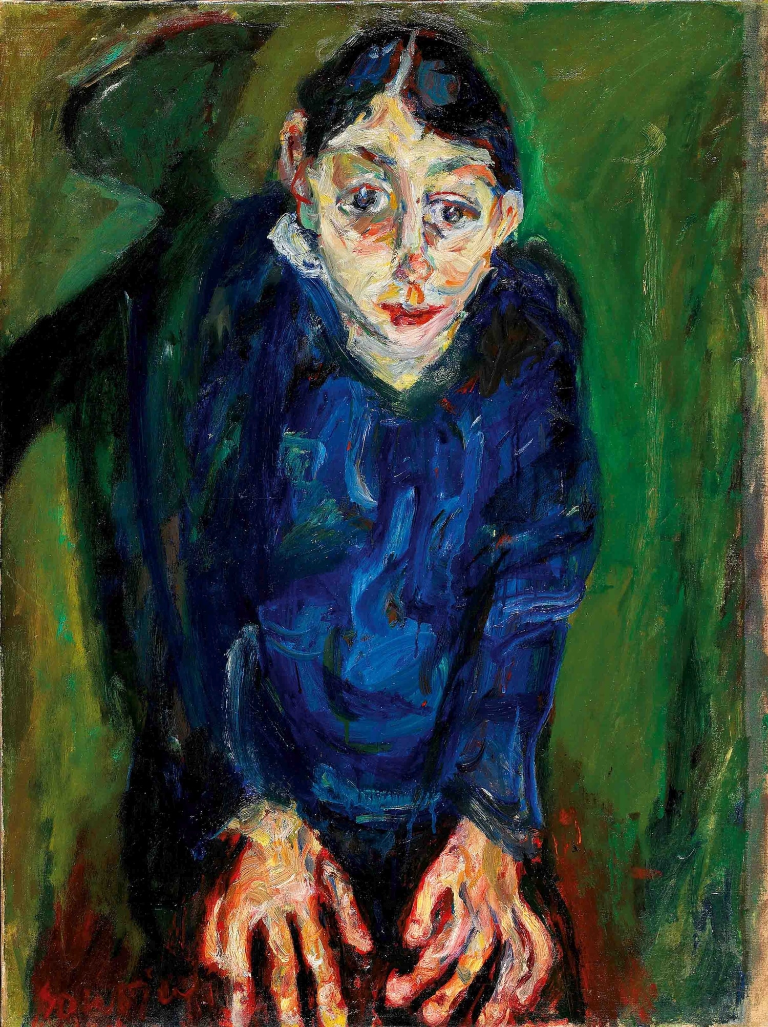 Chaïm Soutine (Smilovitchi, 1893 − Paris,1943). La Folle, c. 1919. Olio su tela, 87 x 65,1 cm. Collezione Jonas Netter
