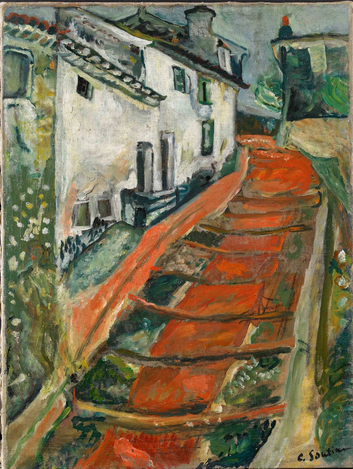 Chaïm Soutine (Smilovitchi, 1893 − Paris,1943). L'Escalier rouge à Cagnes, c. 1918. Olio su tela, 61,6 x 46,5 cm. Collezione Jonas Netter