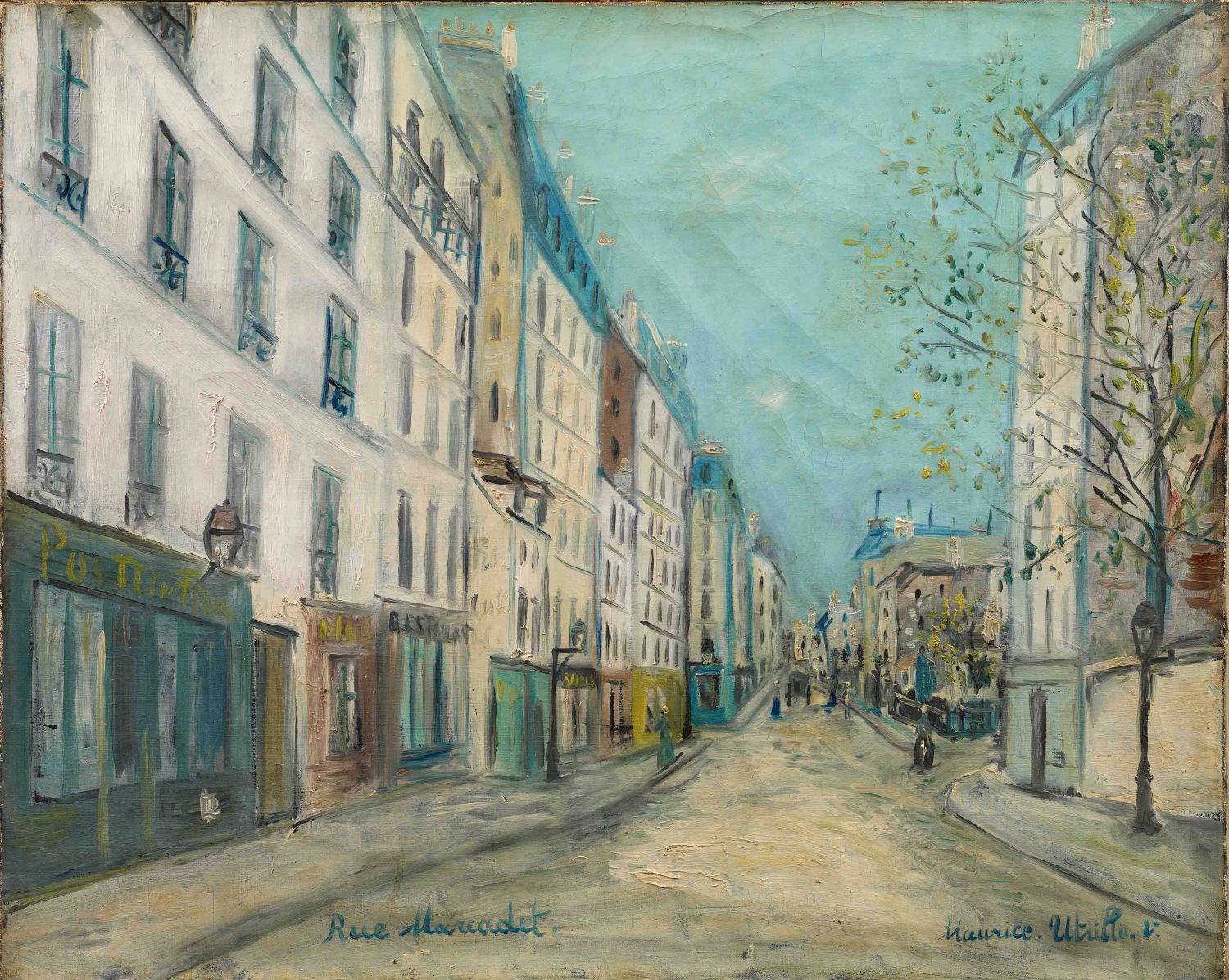 Maurice Utrillo (Paris, 1883 − Dax, 1955). Rue Marcadet à Paris, 1911. Olio su tela,54 x 81 cm. Collezione Jonas Netter