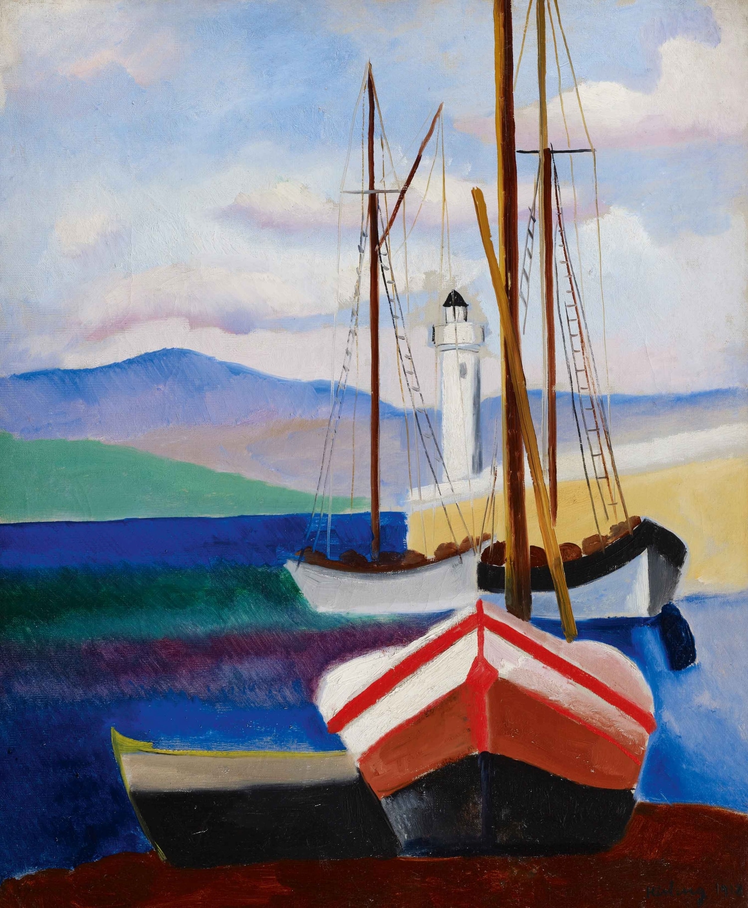 Moïse Kisling (Kraków, 1891 −Bandol, 1953). St-Tropez, 1918. Olio su tela, 65,2 x 54,2 cm. Collezione Jonas Netter