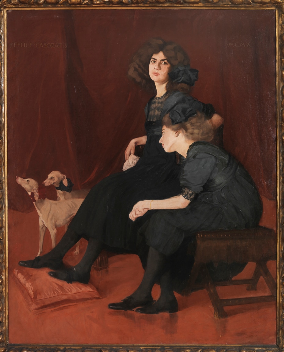 Felice Casorati (Novara, 1883 - Torino, 1963). "Le ereditiere (Le sorelle)" 1910. Olio su tela, 150 x 120 cm; Dimensioni con cornice 165 x 136 x 10 cm. Mart, Museo di arte moderna e contemporanea di Trento e Rovereto, Collezione VAF-Stiftung