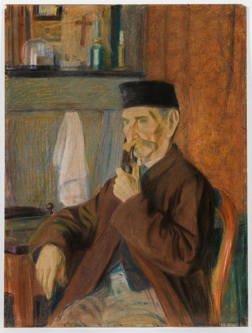 Gino Severini (Cortona, AR, 1883 - Parigi, 1966). "Portrait de monsieur Pautrot"1908. Pastello su cartone, 100 x 76 cm; Dimensioni con cornice 124,5 x 97 x 7,5 cm. Mart, Museo di arte moderna e contemporanea di Trento e Rovereto.