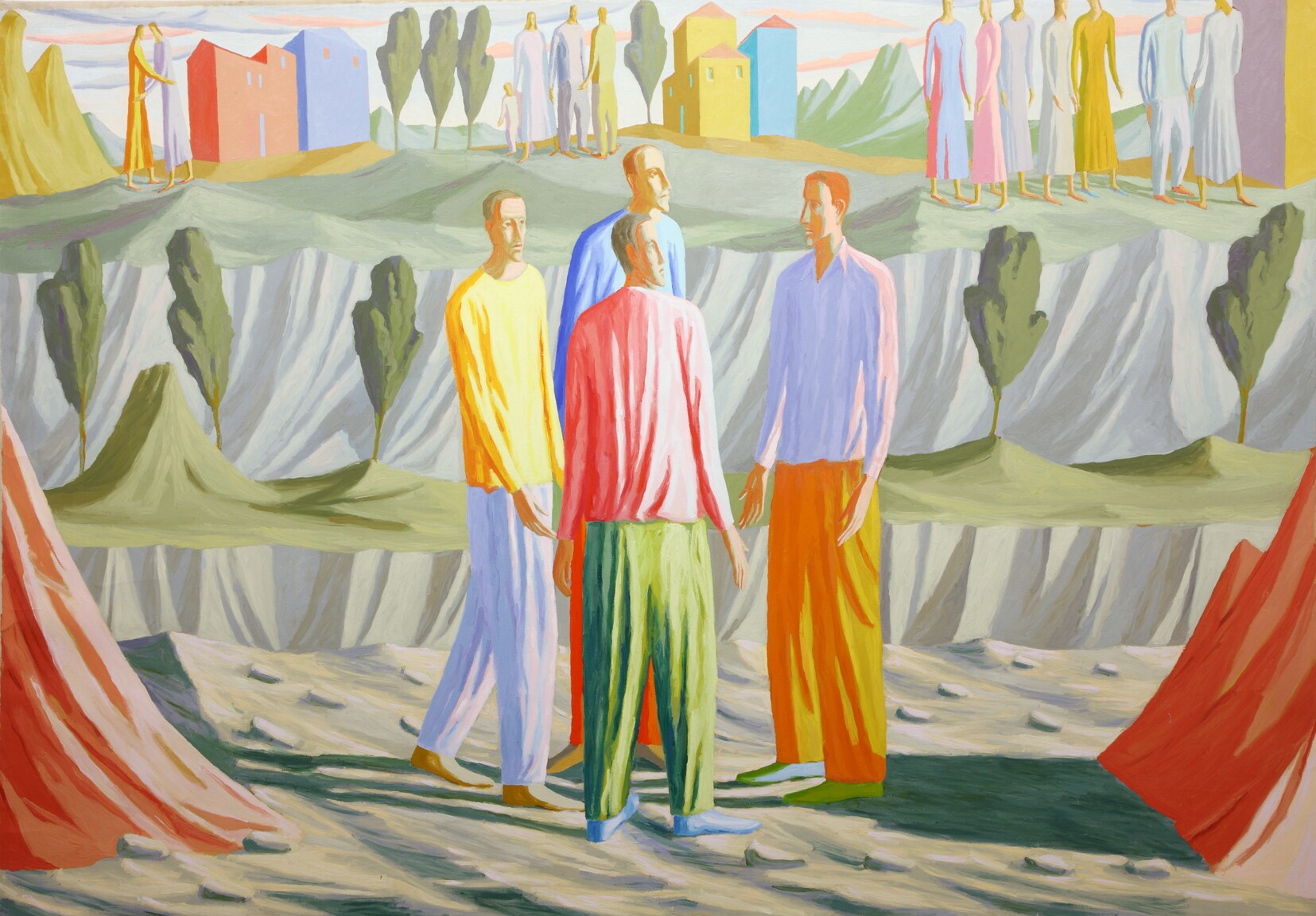 Lorenzo Bonechi "Conservazione" 1986. Olio su tela, 290 x 350 cm. Comodato della Fondazione Cassa di Risparmio di Prato
