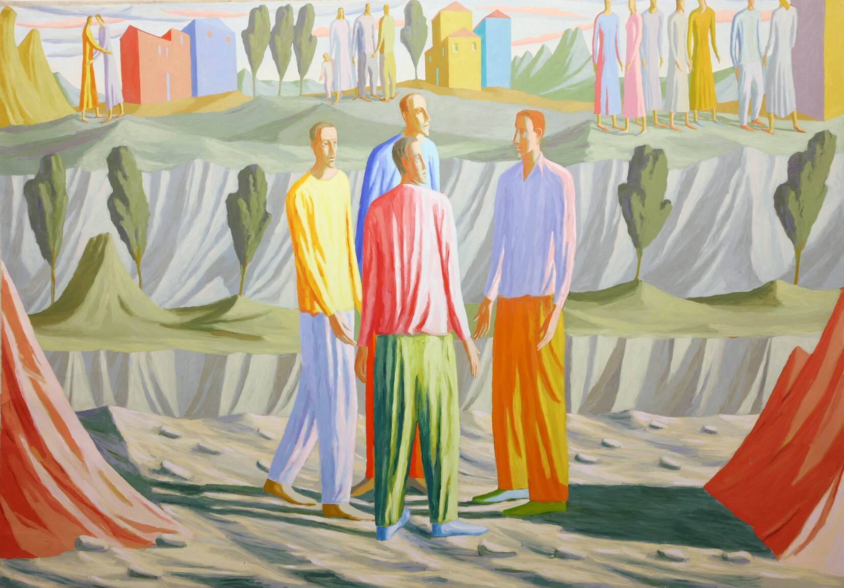 Lorenzo Bonechi "Conservazione" 1986. Olio su tela, 290 x 350 cm. Comodato della Fondazione Cassa di Risparmio di Prato