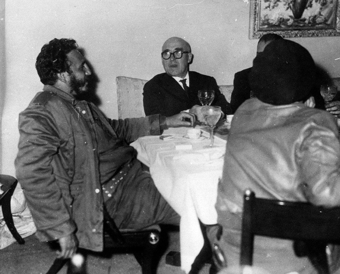 Zavattini a Cuba a tavola con Fidel Castro