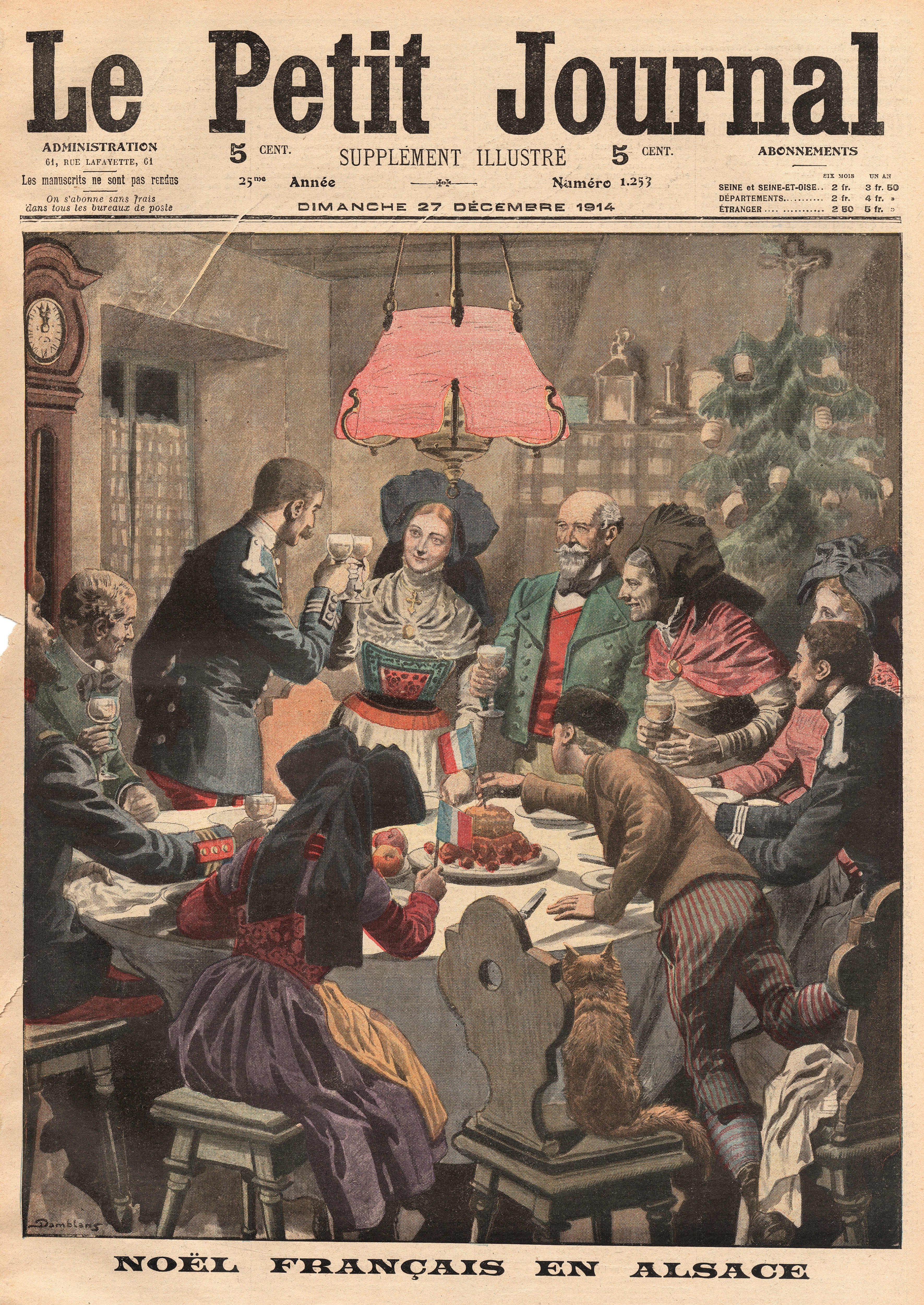 Copertina da una rivista francese del 27 dicembre 1914, in cui è rappresentato un Natale in Alsazia