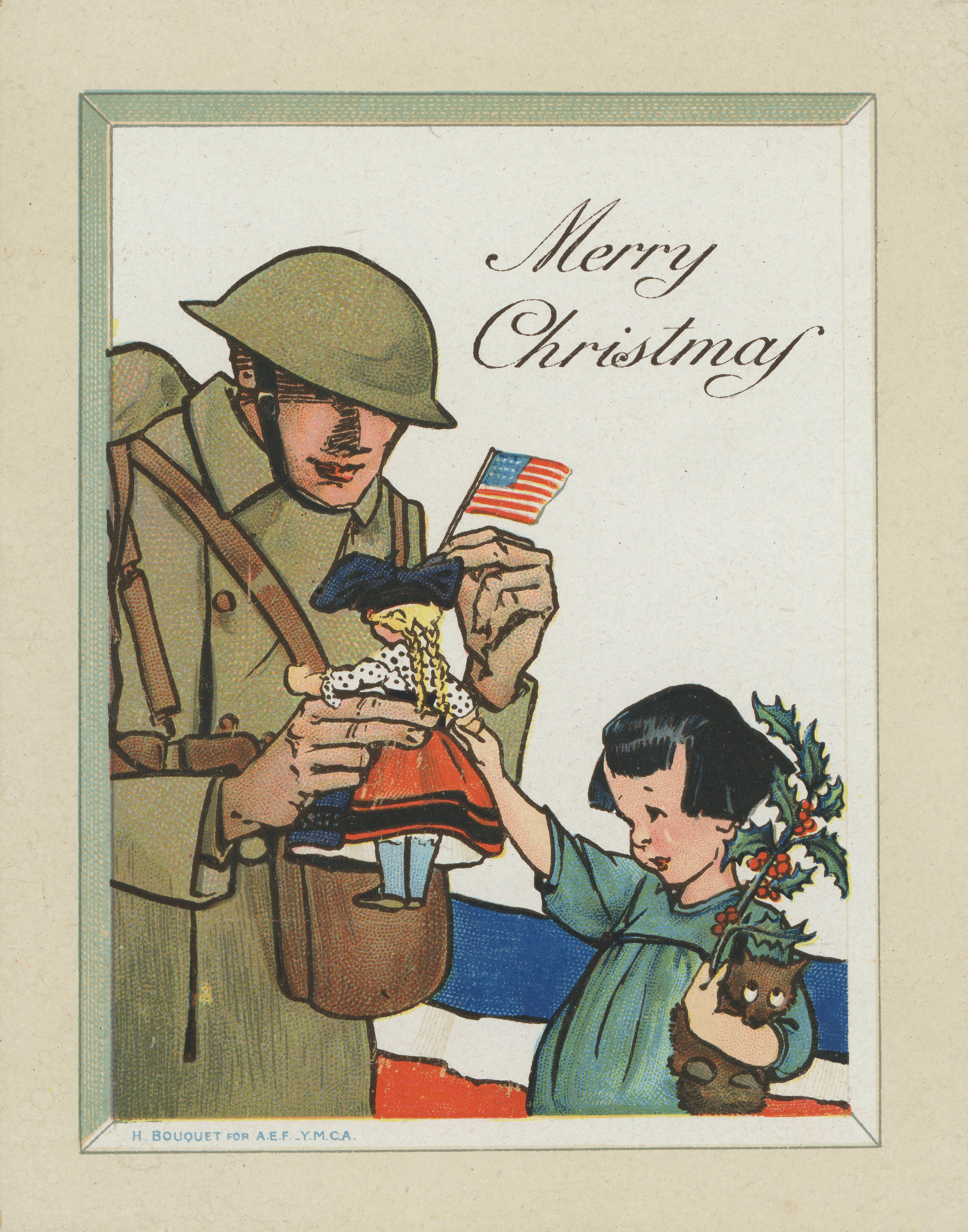 Cartolina d'auguri di Natale di un soldato americano, nel 1917