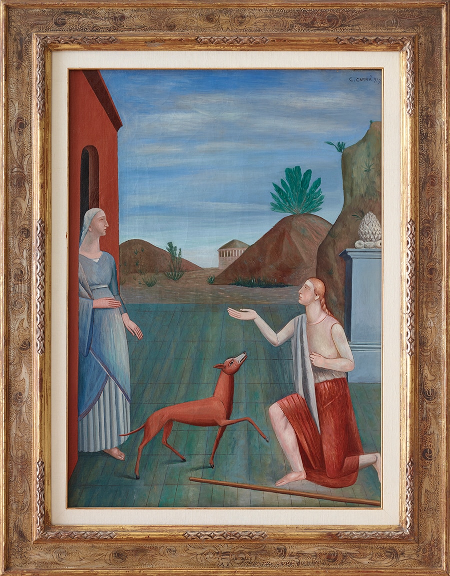 Carlo Carrà (Quargnento, AL, 1881 - Milano, 1966). "Le figlie di Loth" 1919. Olio su tela, 111 x 80 cm; Dimensioni con cornice 144 x 112,5 x 7 cm. Mart, Museo di arte moderna e contemporanea di Trento e Rovereto, Collezione VAF-Stiftung.