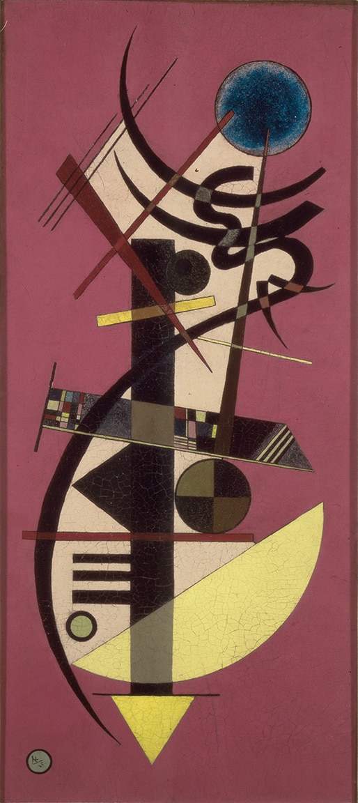 Wassilij Kandinskij - Spitz-Rund, 1925 - Olio su cartone applicato su tavola 72,5 x 32 cm - GAMeC - Galleria d'Arte Moderna e Contemporanea di Bergamo - Dono Gianfranco Spajani, 1999 - Foto: Claudio Bruni 